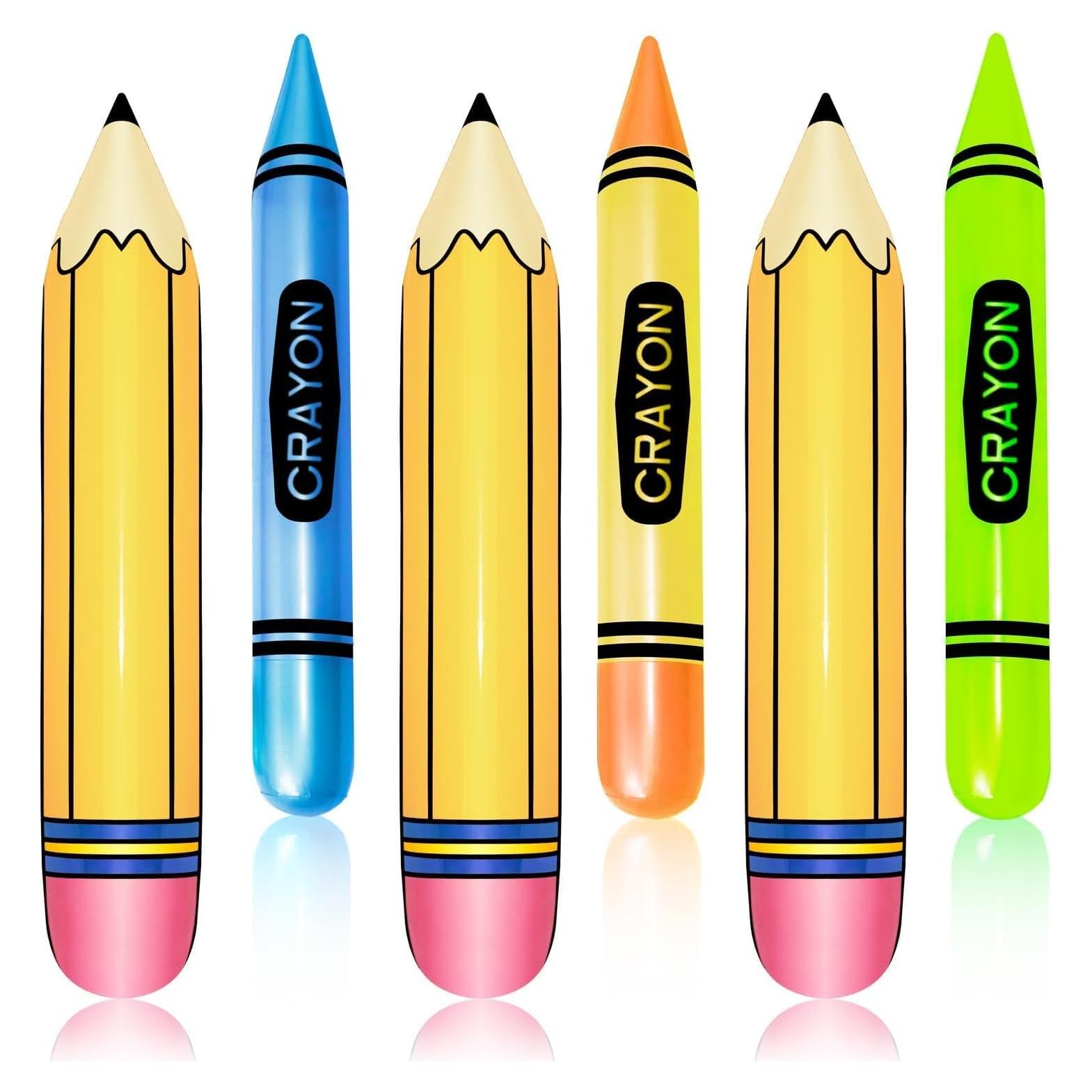 Juego de 6 Globos Inflables Lápiz y Crayón Denylo Pro