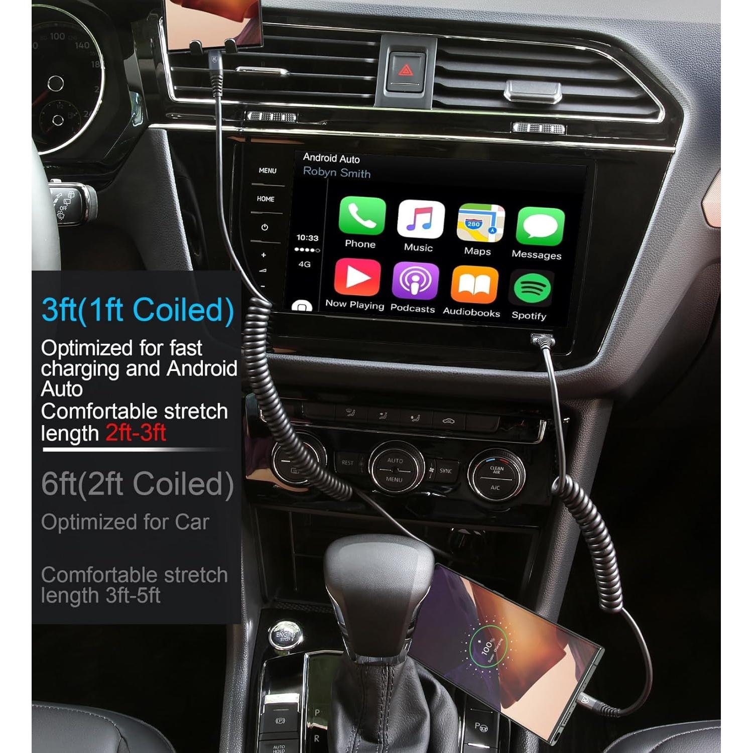 Cable de Carga Rápida USB Tipo C KIYODA 0.91m 2-Pack