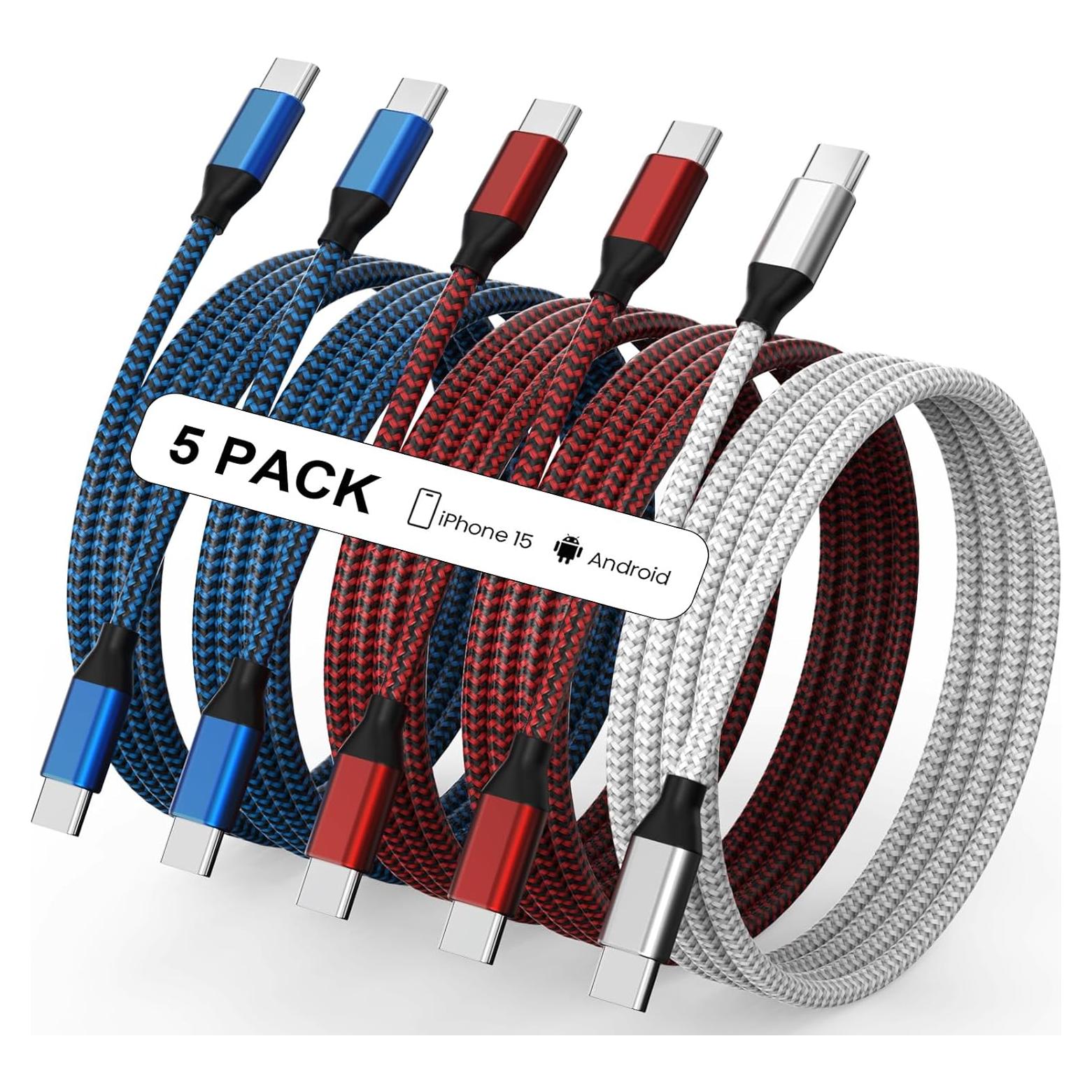 Cable USB C a USB C MUXA 60W 3m Carga Rápida Nylon Trenzado