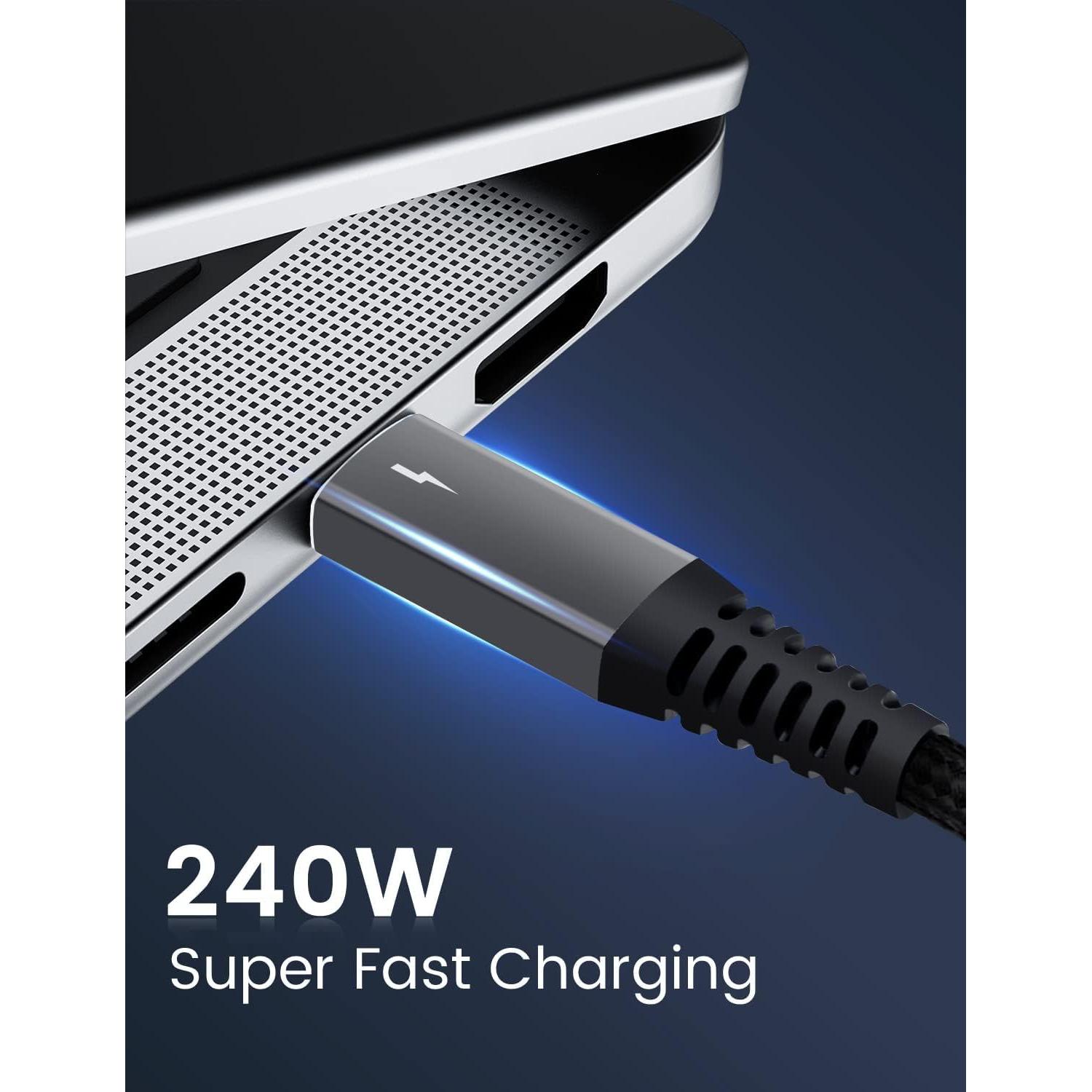 Cable Thunderbolt 4 USB-C 1M Jiasnmo 240W 40Gbps 8K