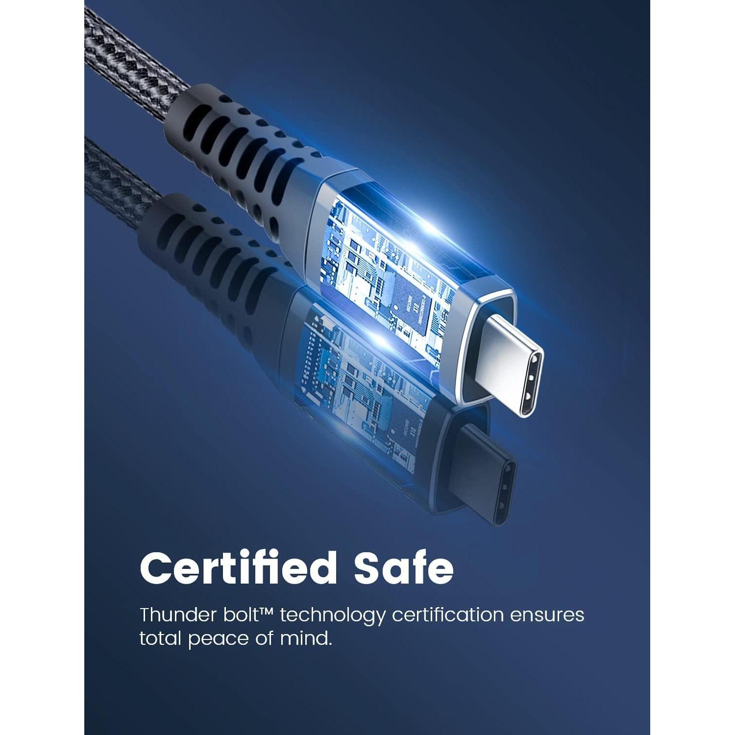 Cable Thunderbolt 4 USB-C 1M Jiasnmo 240W 40Gbps 8K