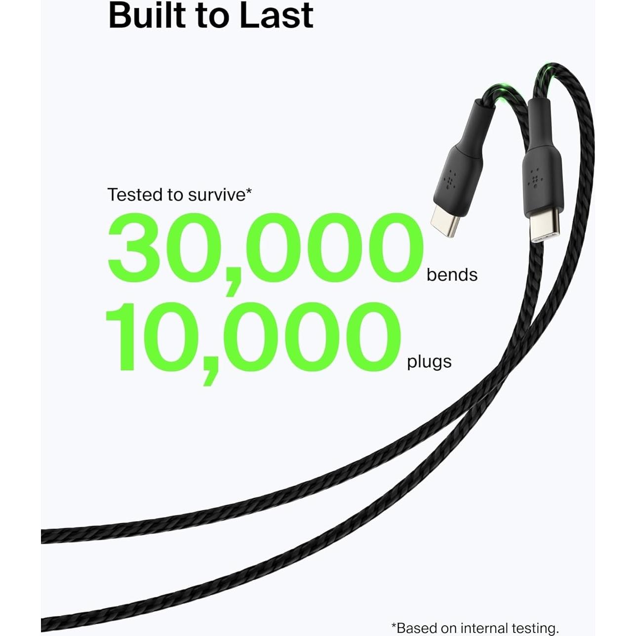 Cable USB-C a USB-A Belkin BoostCharge 1m Trenzado Negro