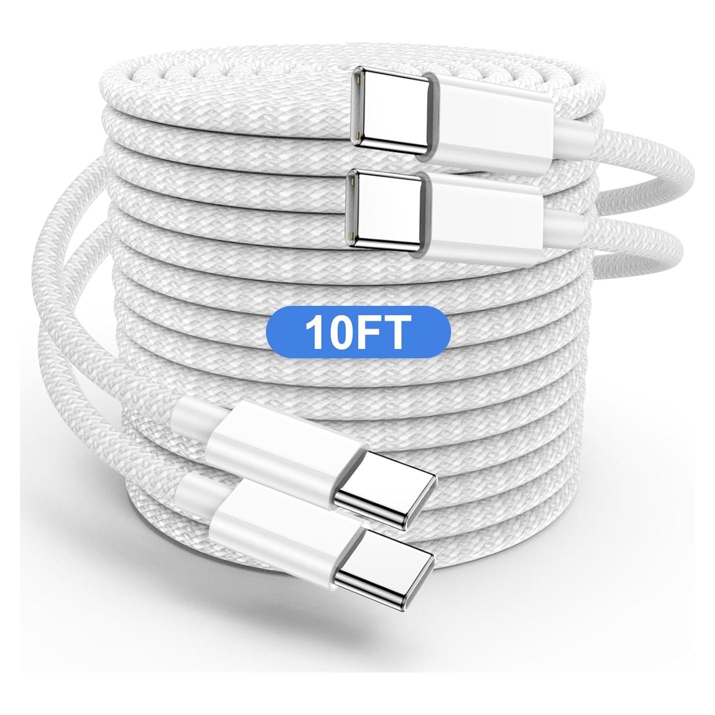 Cable USB C a C 10 pies 60W Yievis para iPhone y MacBook