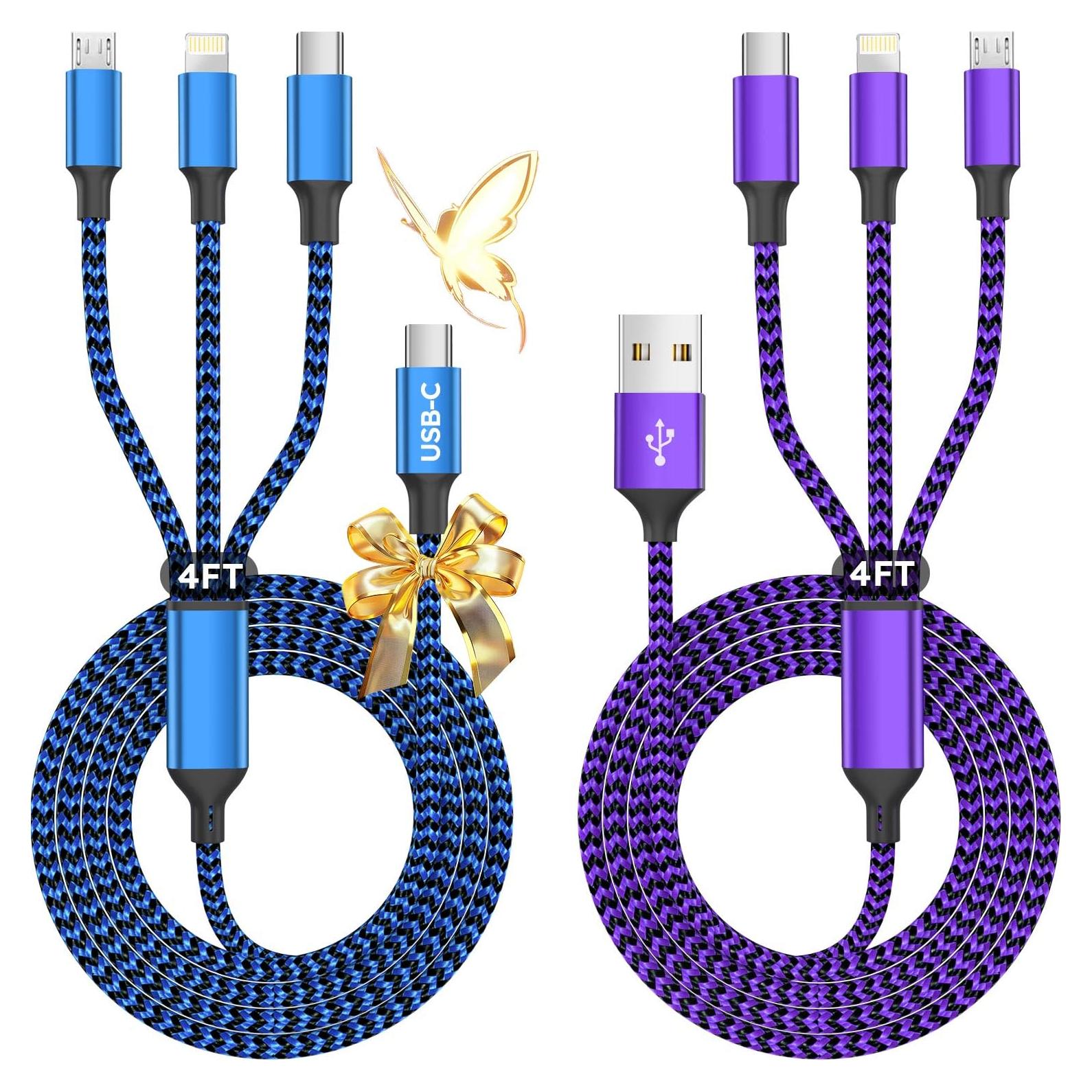 Cable de Carga Múltiple 3 en 1 Firsting 1.22m USB A y C