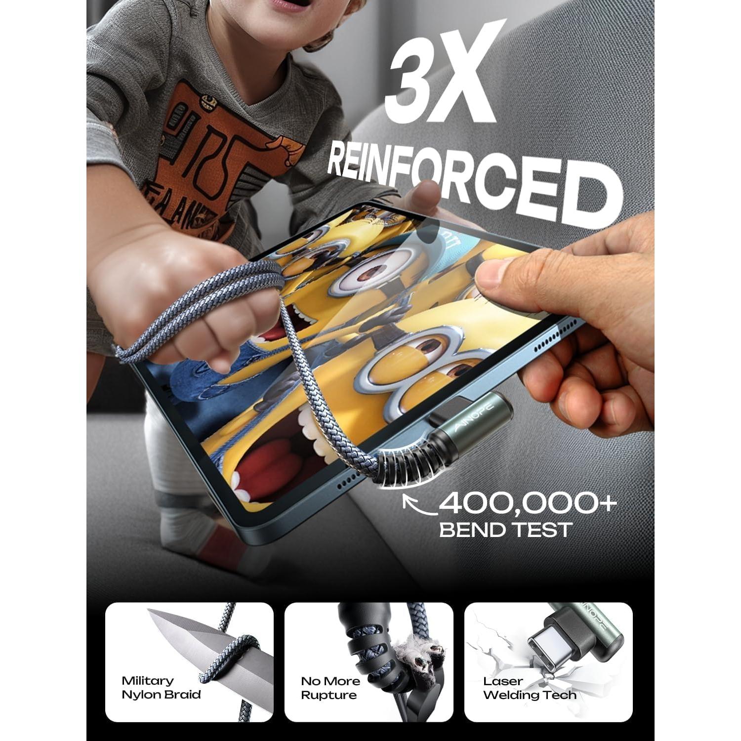 Cable USB C AINOPE 2.0m Carga Rápida 60W con Adaptadores