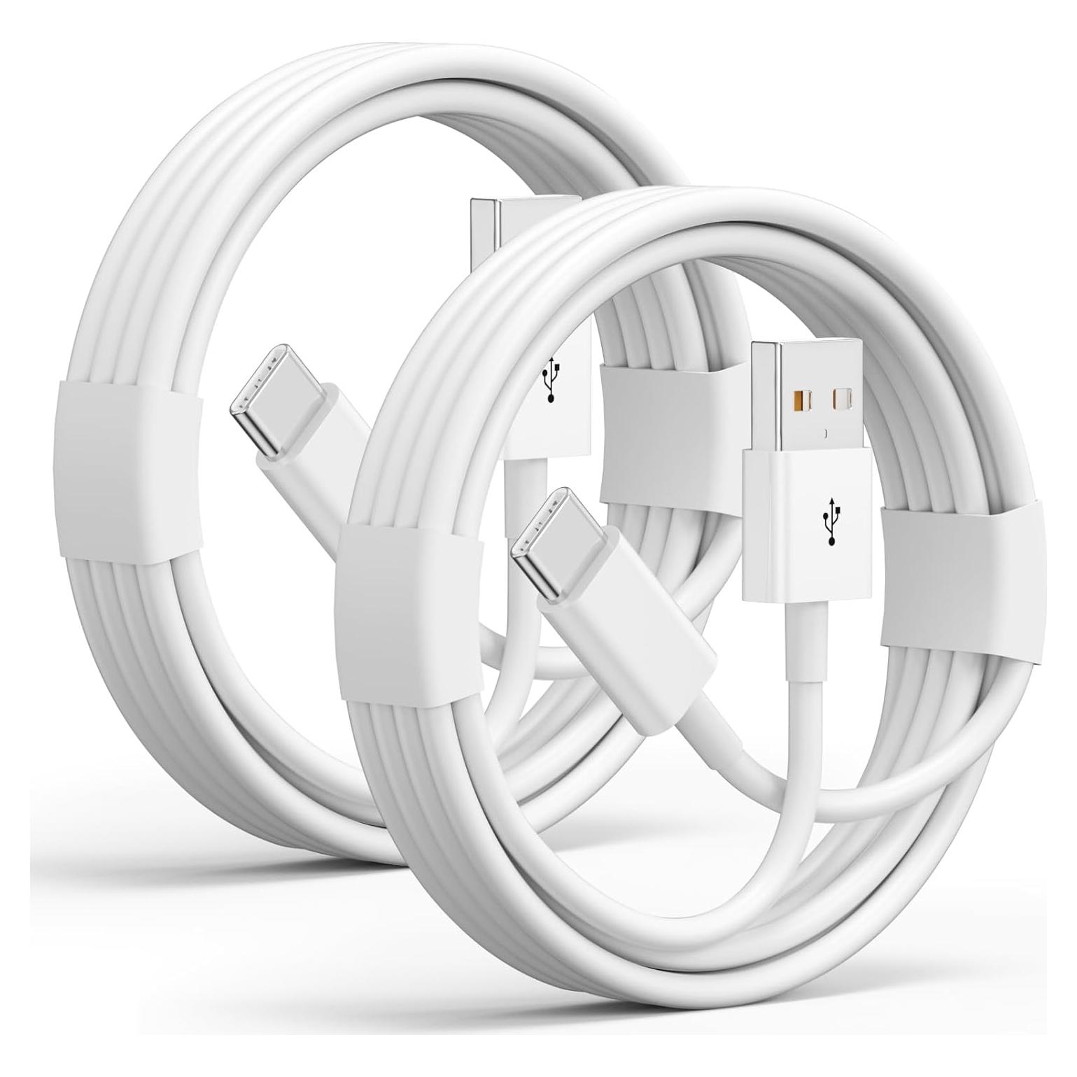 Cable Carplay USB A a USB C 2Pack 91cm Blanco - iPhone 15/16