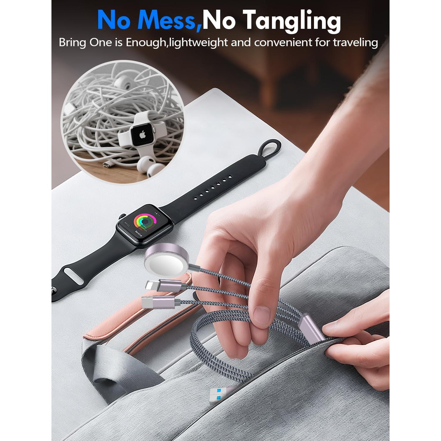 Cable de carga rápida múltiple 2Pack xiwxi 1.22m USB-C/Lightning