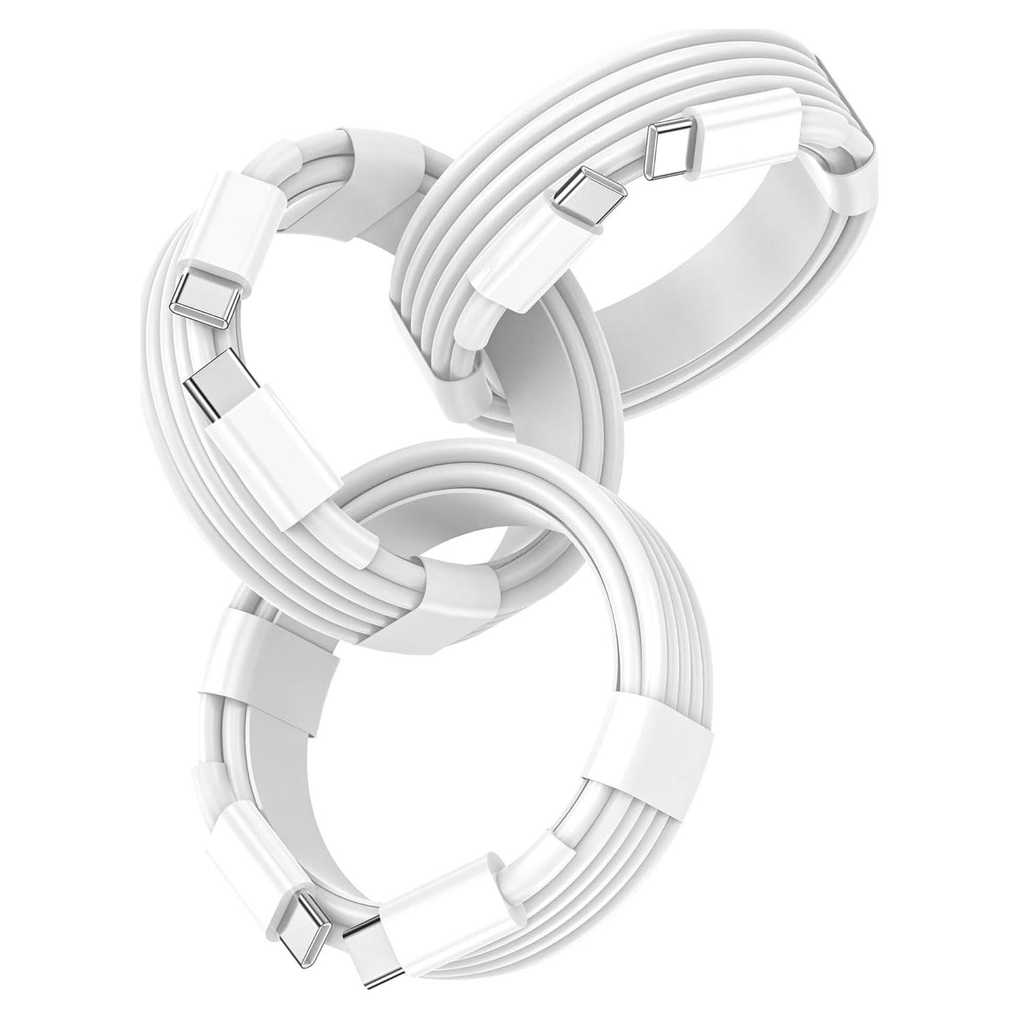 Cable de carga rápida USB C a USB C Apple 3Pack 1.83m 60W