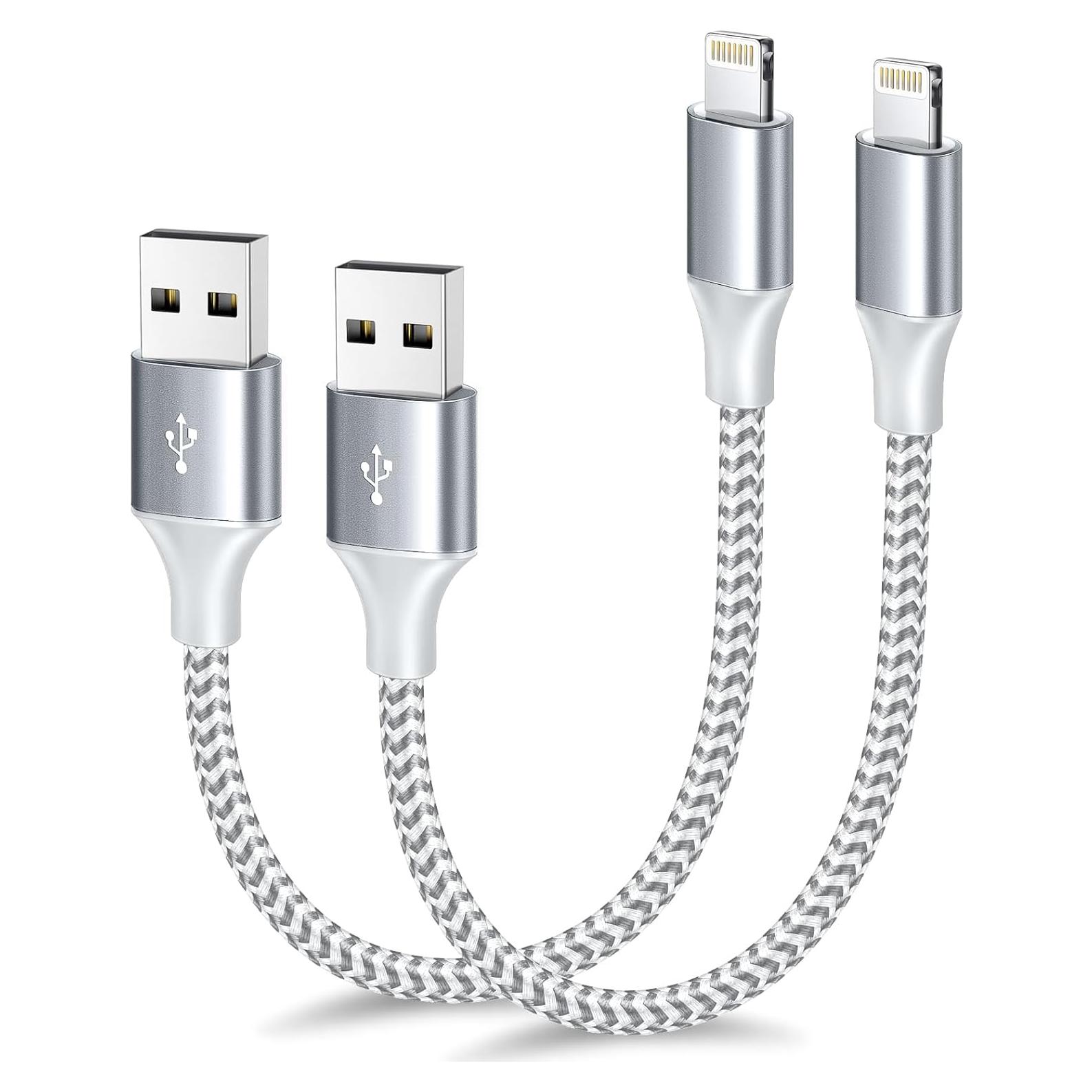 Cargador corto Fushok 30cm USB A a Lightning 2Pack