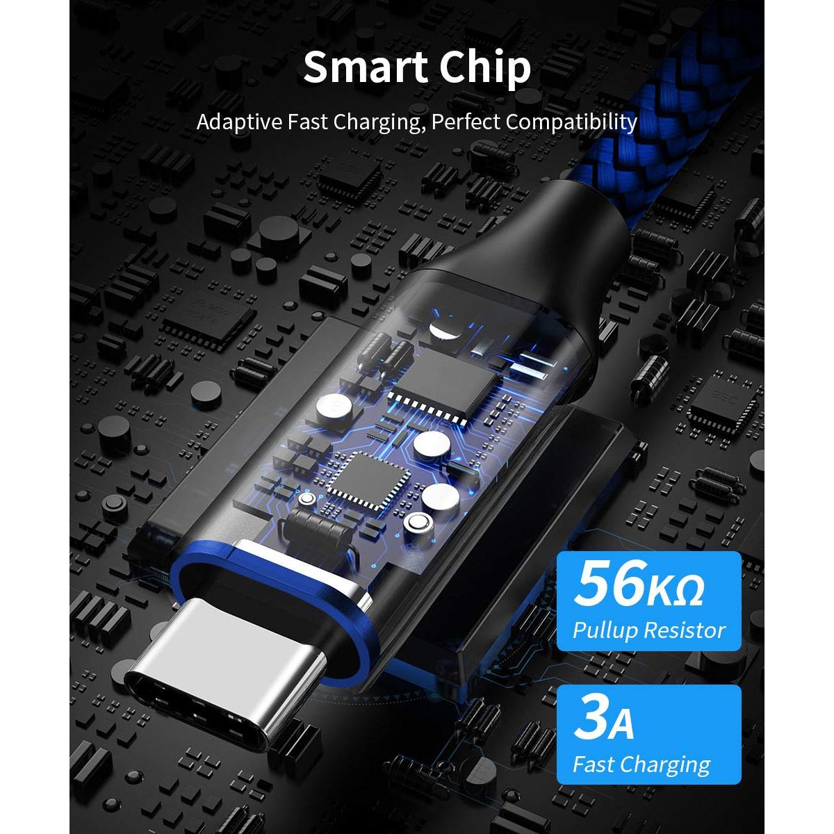 Cable USB A a USB C etguuds 5-Pack 0.91-3.05m Carga Rápida