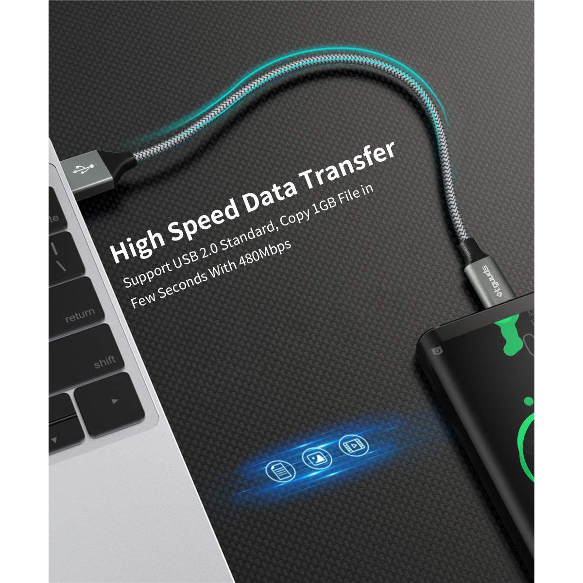 Cable USB A a USB C etguuds 5-Pack 0.91-3.05m Carga Rápida