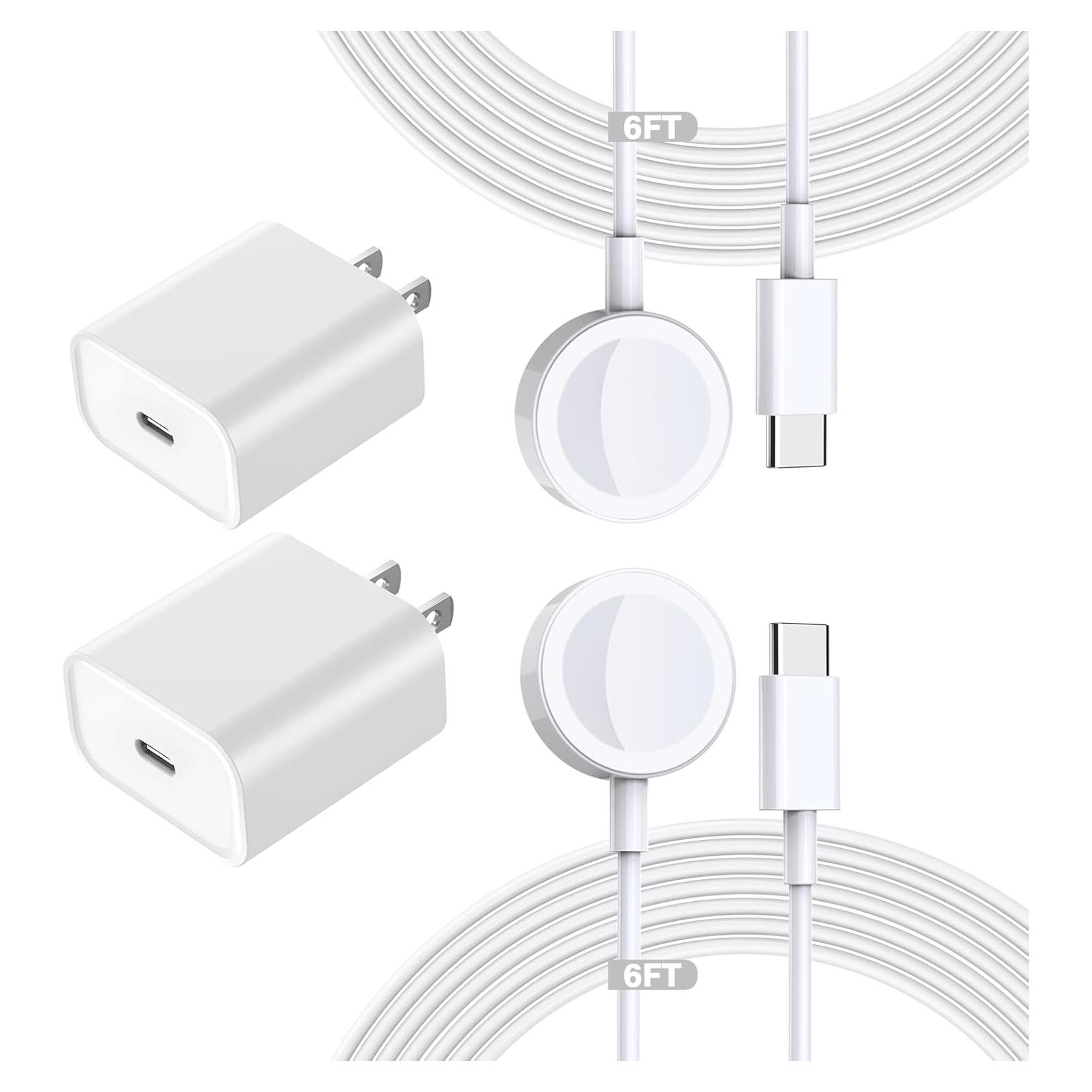 Cargador Rápido Inalámbrico USB C 2Pack para Apple Watch