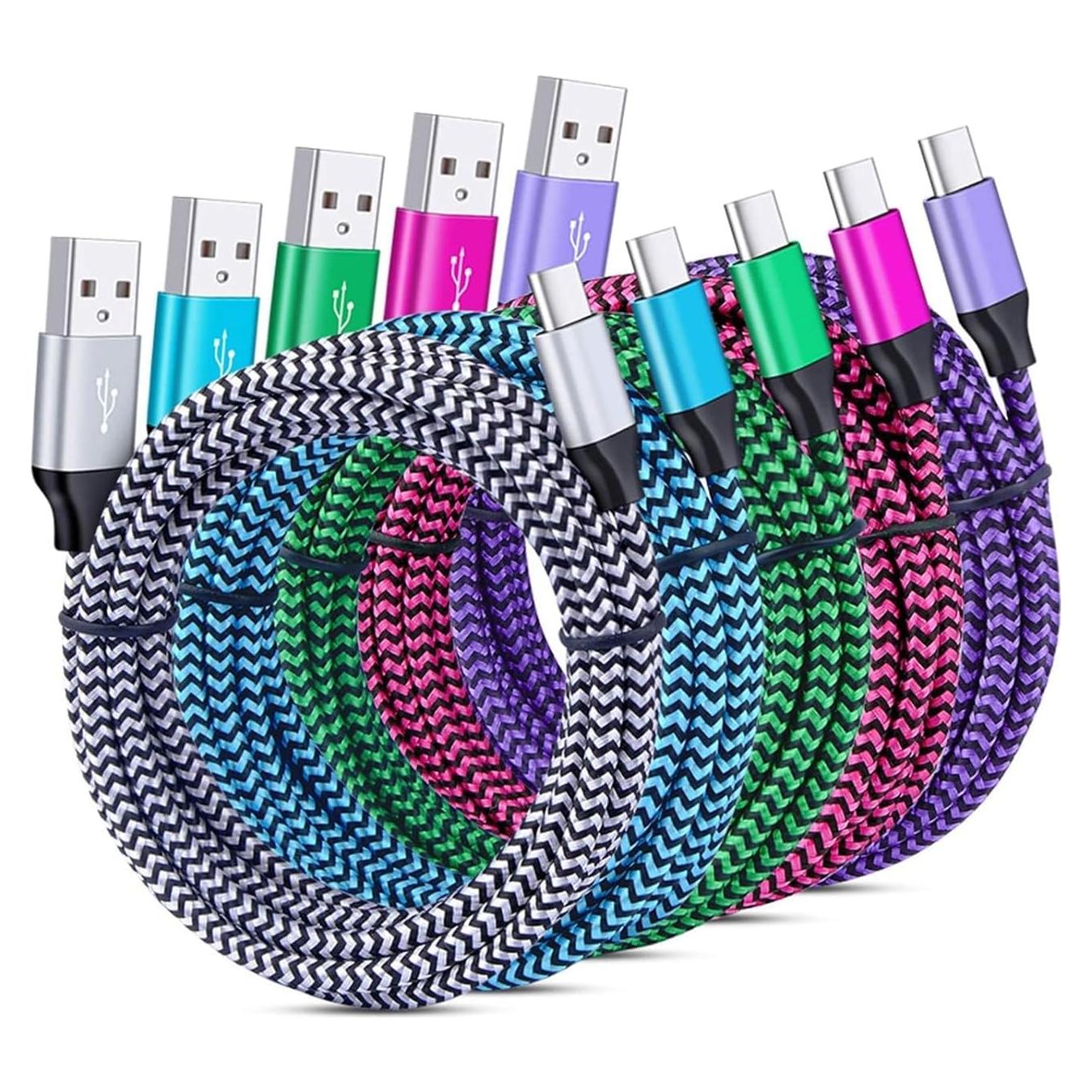 Cable USB Tipo C 5Pack 1.83m NINIBER Carga Rápida 2.4A