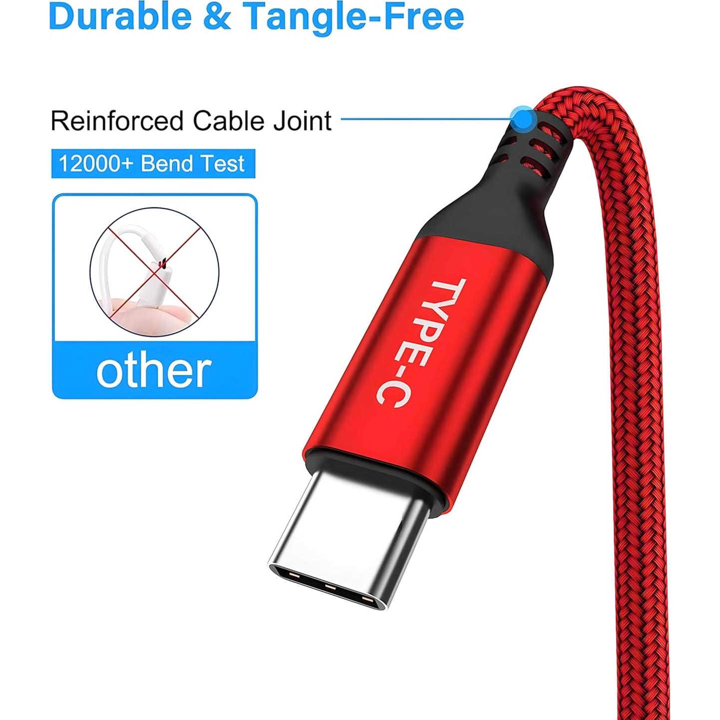 Cable USB C AkoaDa 3-Pack 1m 2m 3m Carga Rápida 3.1A