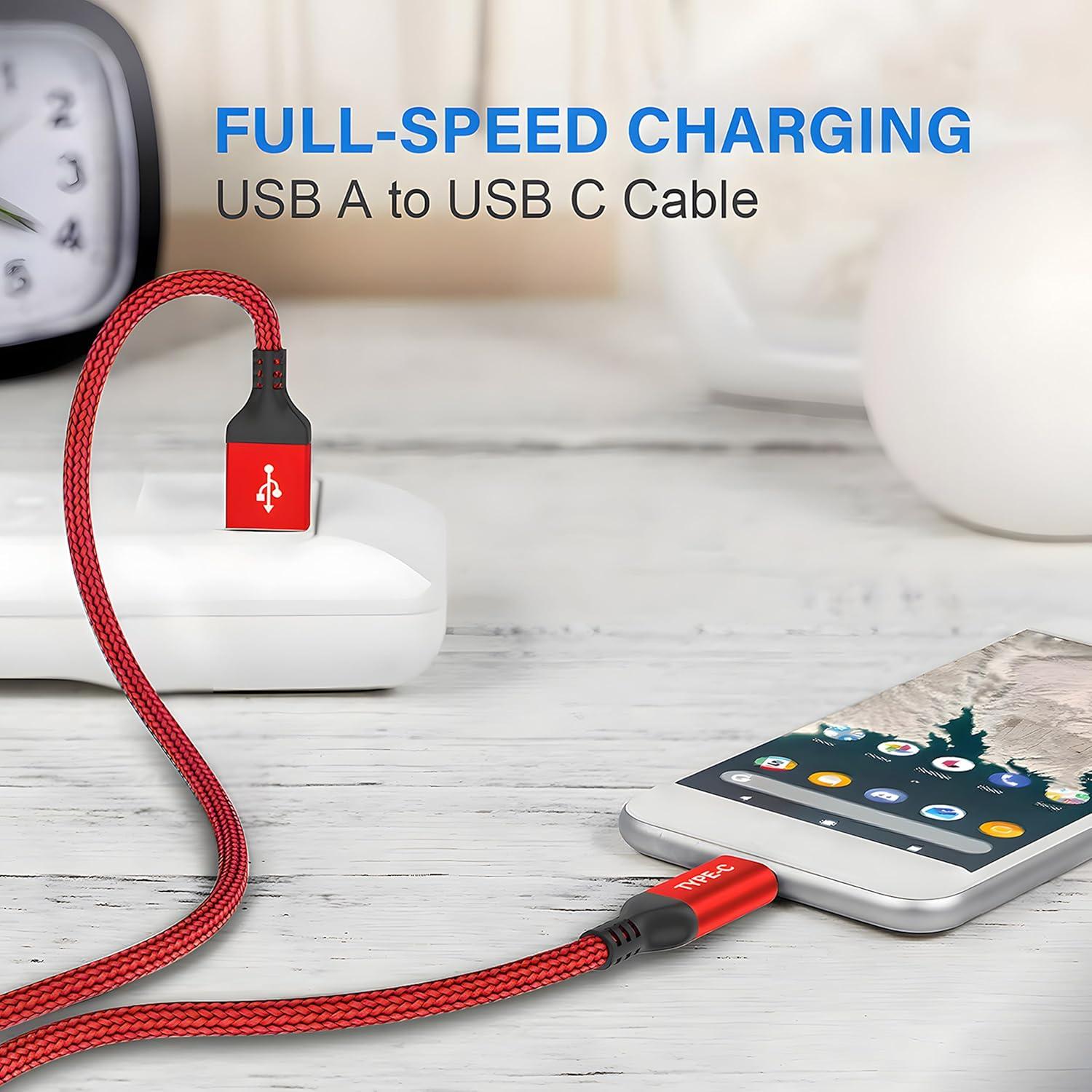 Cable USB C AkoaDa 3-Pack 1m 2m 3m Carga Rápida 3.1A