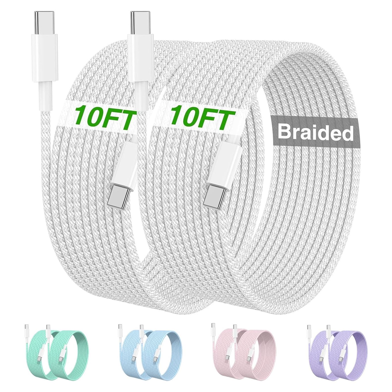 Cable USB C a C 3 Metros Cabepow para iPhone 16 15 Pro Max