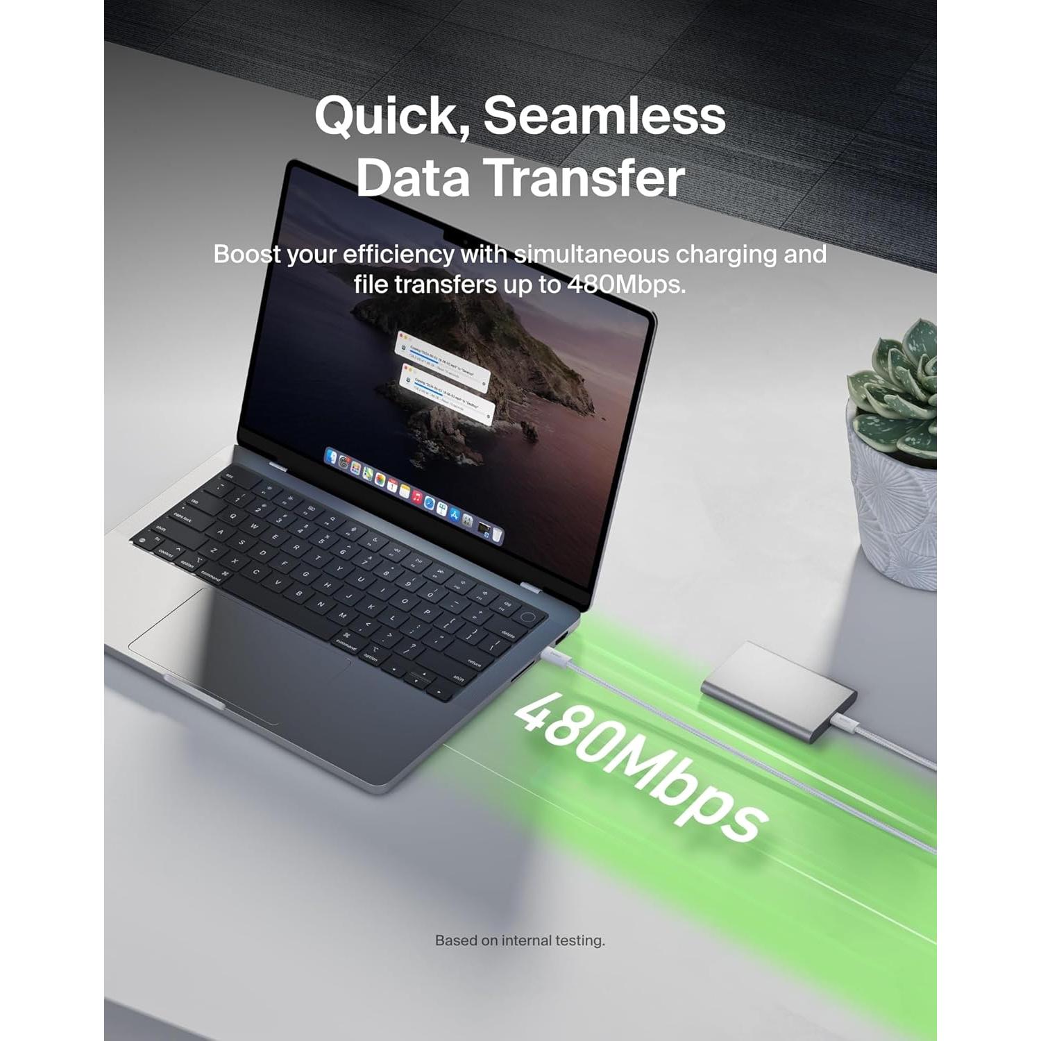 Cable USB-C a USB-C Belkin 1M 240W Carga Rápida Blanco