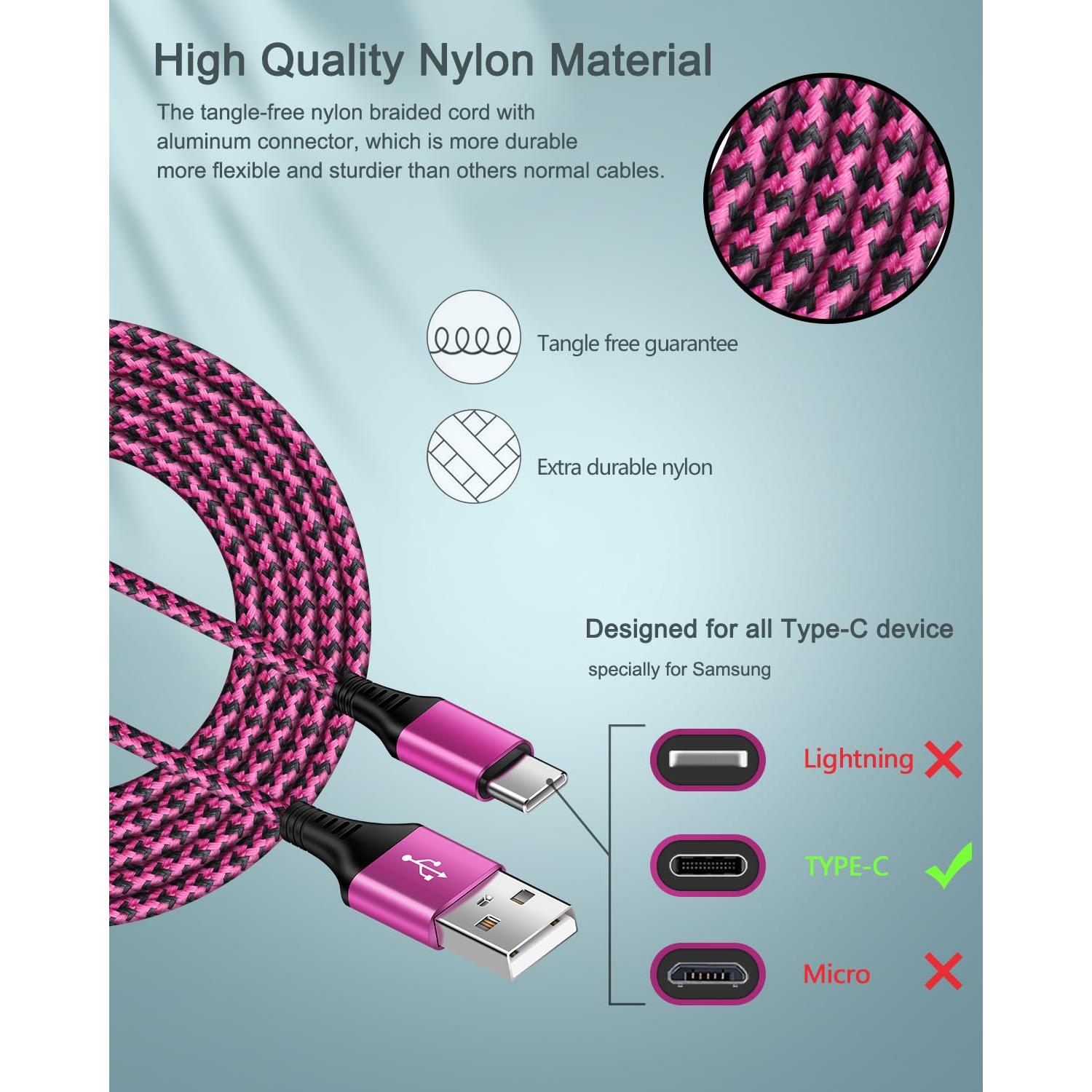 Cable USB Tipo C a USB A AILKIN 6 pies Cargador Rápido 3A