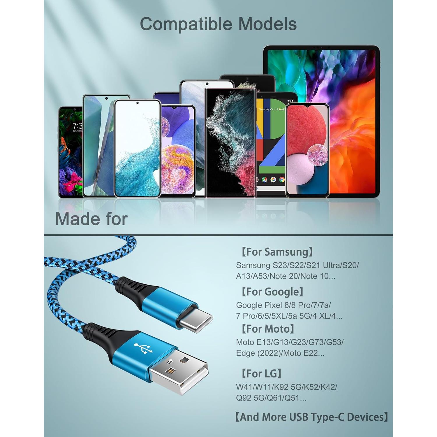 Cable USB Tipo C a USB A AILKIN 6 pies Cargador Rápido 3A