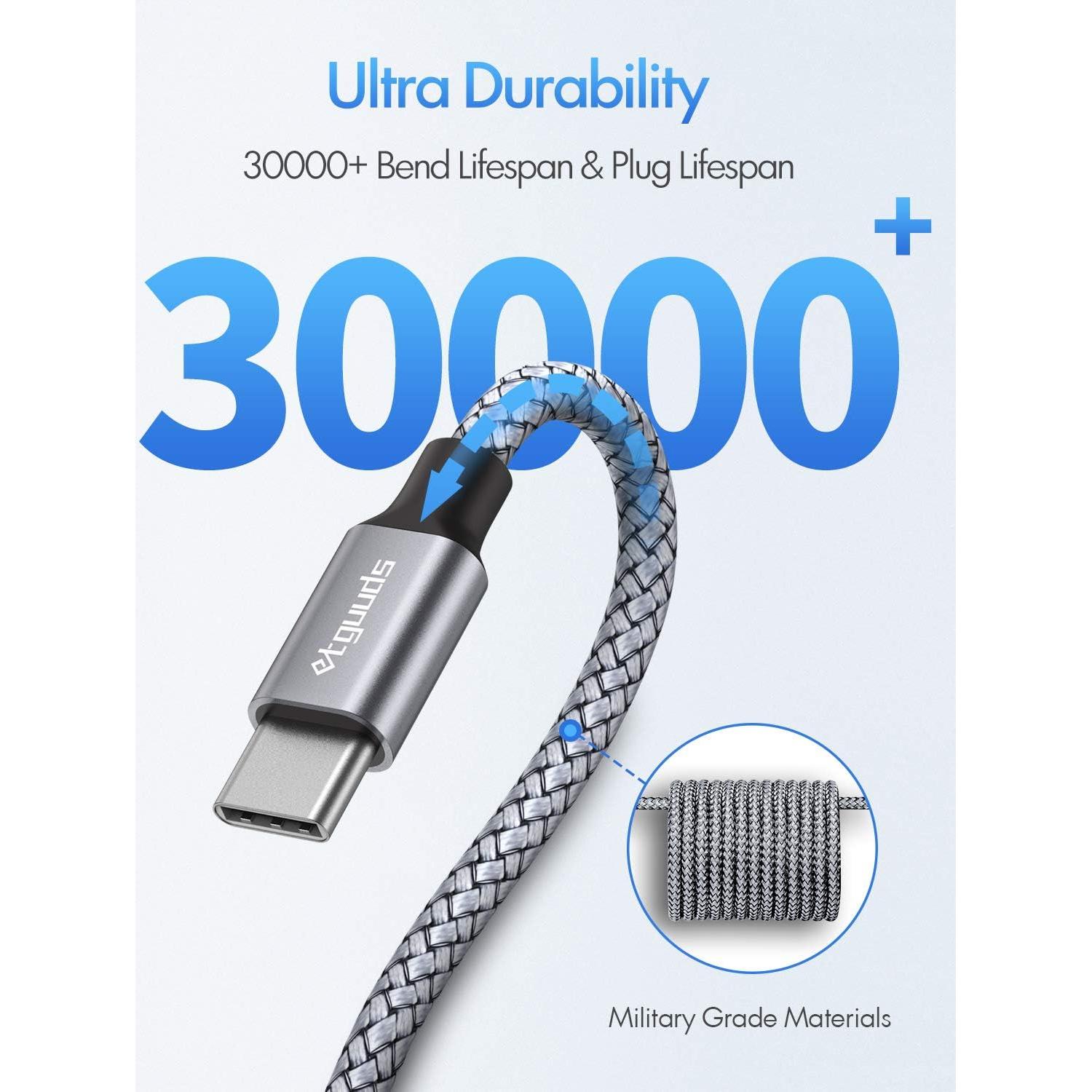 Cable USB C a USB C 1.22m etguuds - Carga Rápida 60W, 2-Pack