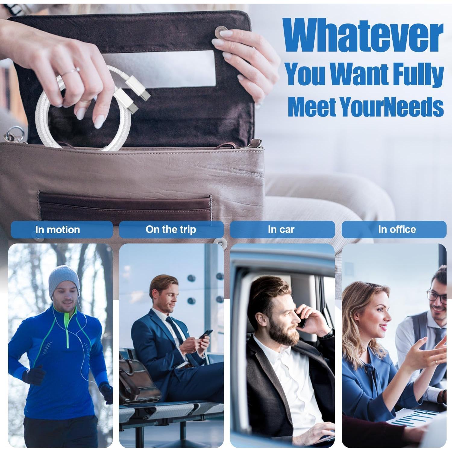 Cable USB C a C 1.83m Qalirvis 60W Carga Rápida