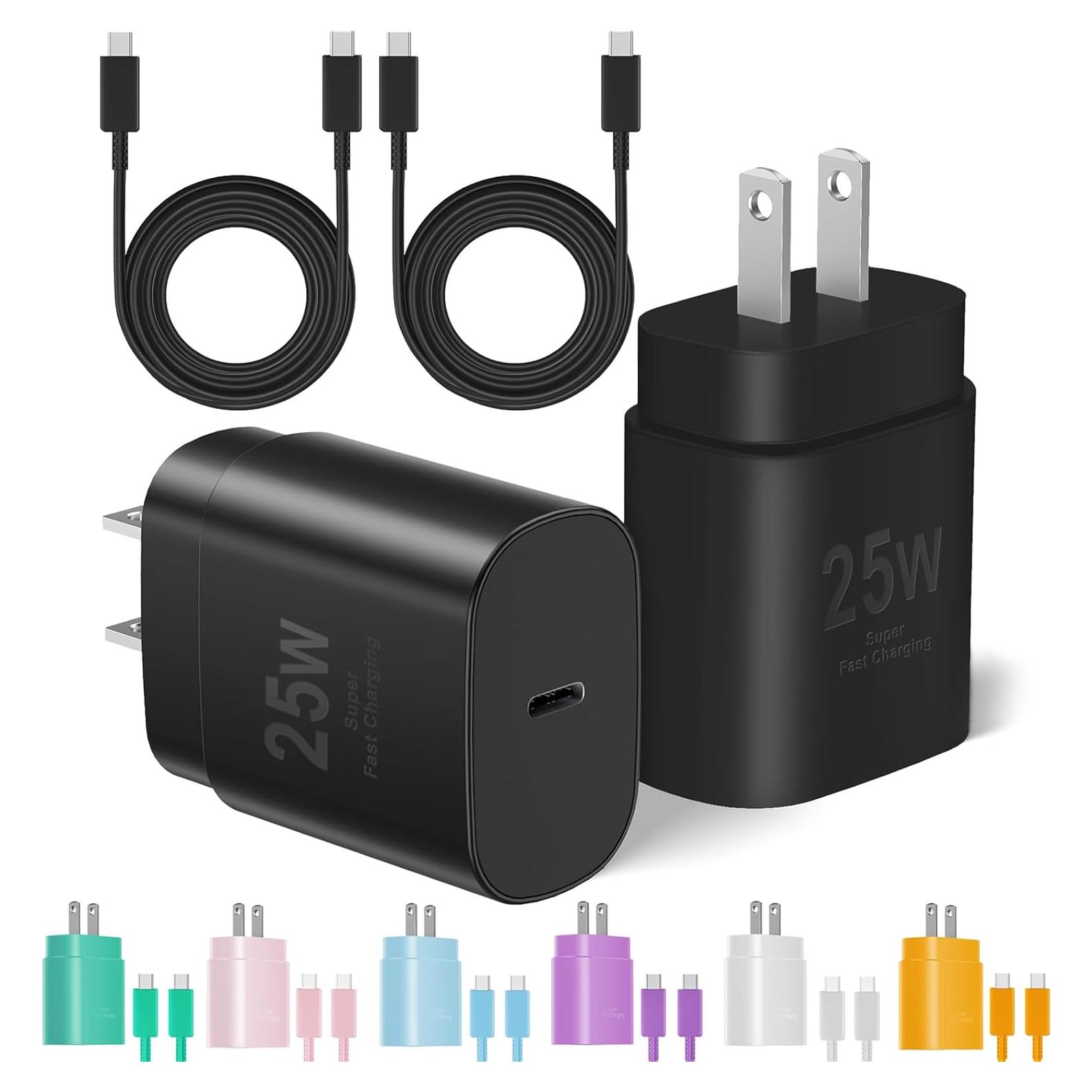 Cargador Rápido USB-C 25W MAILESI 2Pack con Cable 6ft