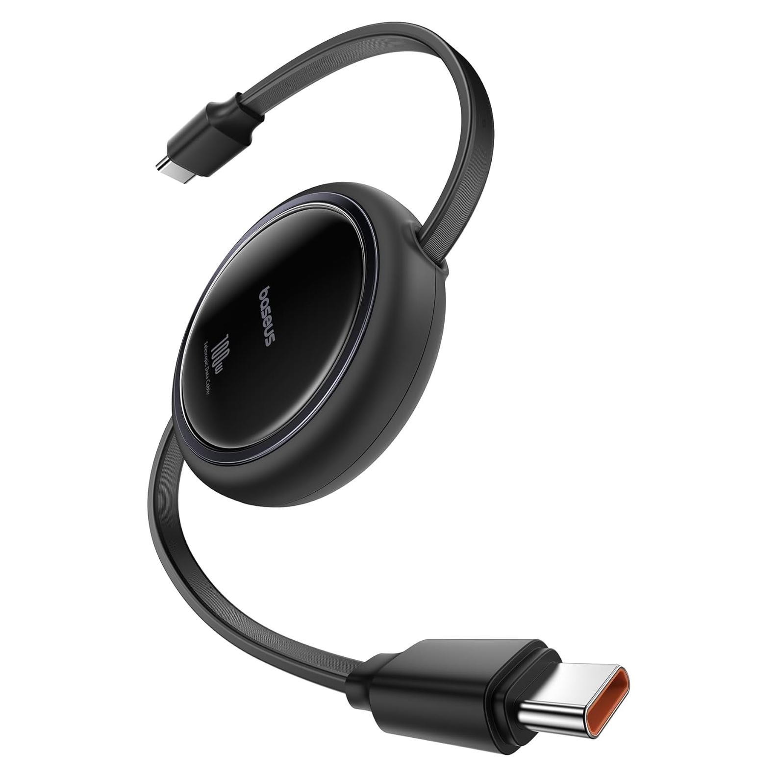 Cable USB C Retráctil Baseus 100W 1m para Carga Rápida