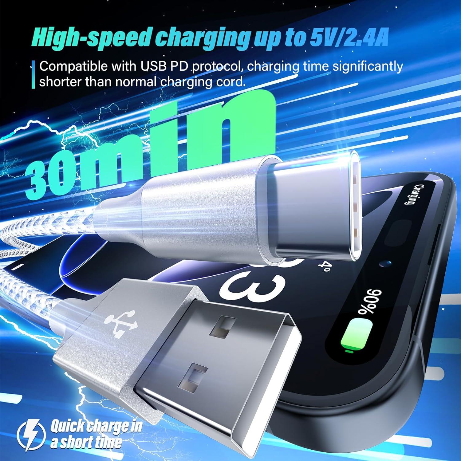 Cable USB A a USB C SwaggWood 2Pack 0.91m y 1.83m Carga Rápida