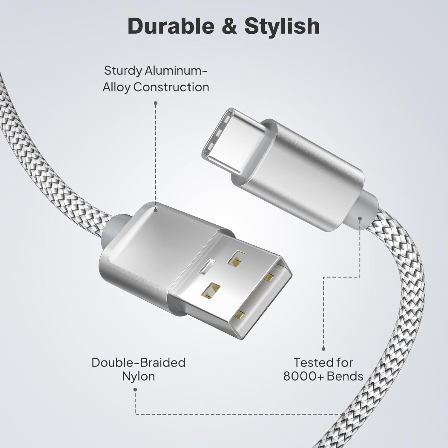 Cable de Carga USB Tipo C Elebase 3 Pack 1.5/2/3m para iPhone 16