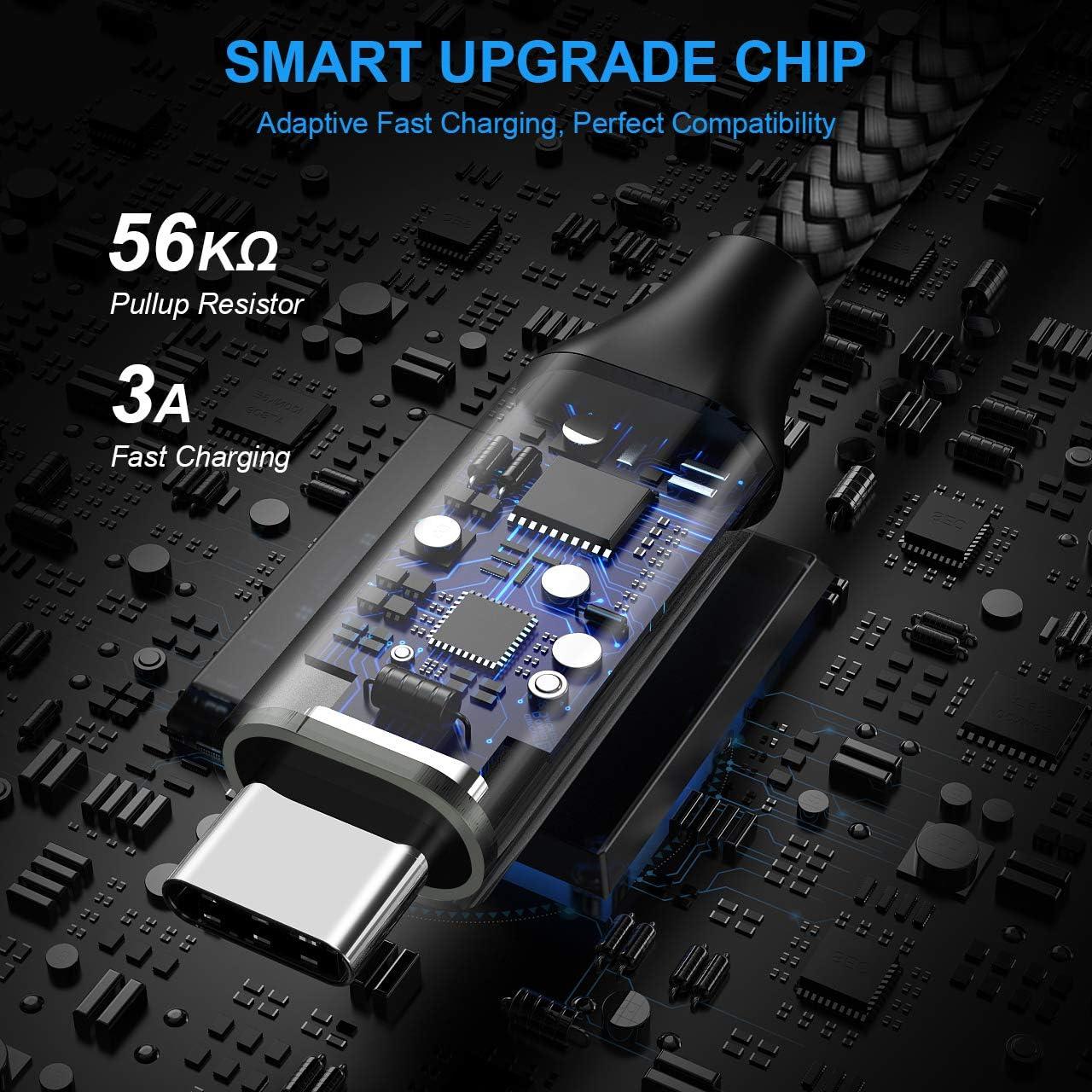 Cable USB A a USB C 3m etguuds Carga Rápida 2-Pack Gris