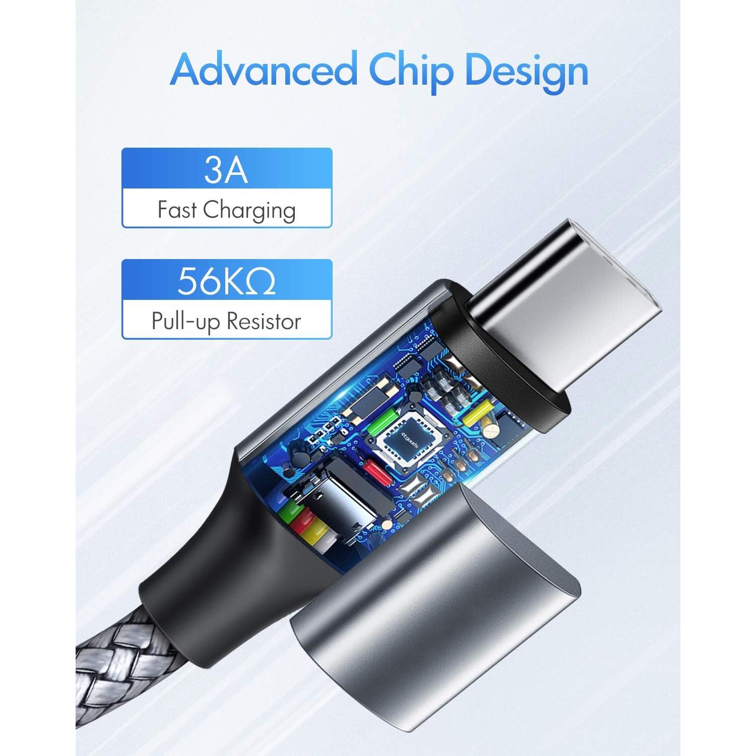 Cable USB C a USB C etguuds 0.61m 60W Carga Rápida 2 Unidades