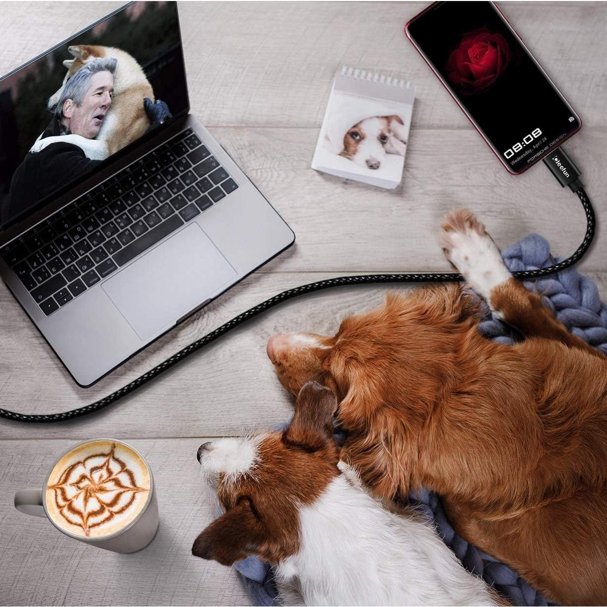 Cable USB C CLEEFUN 5 Pack Trenzado 0.91-3.05m Carga Rápida