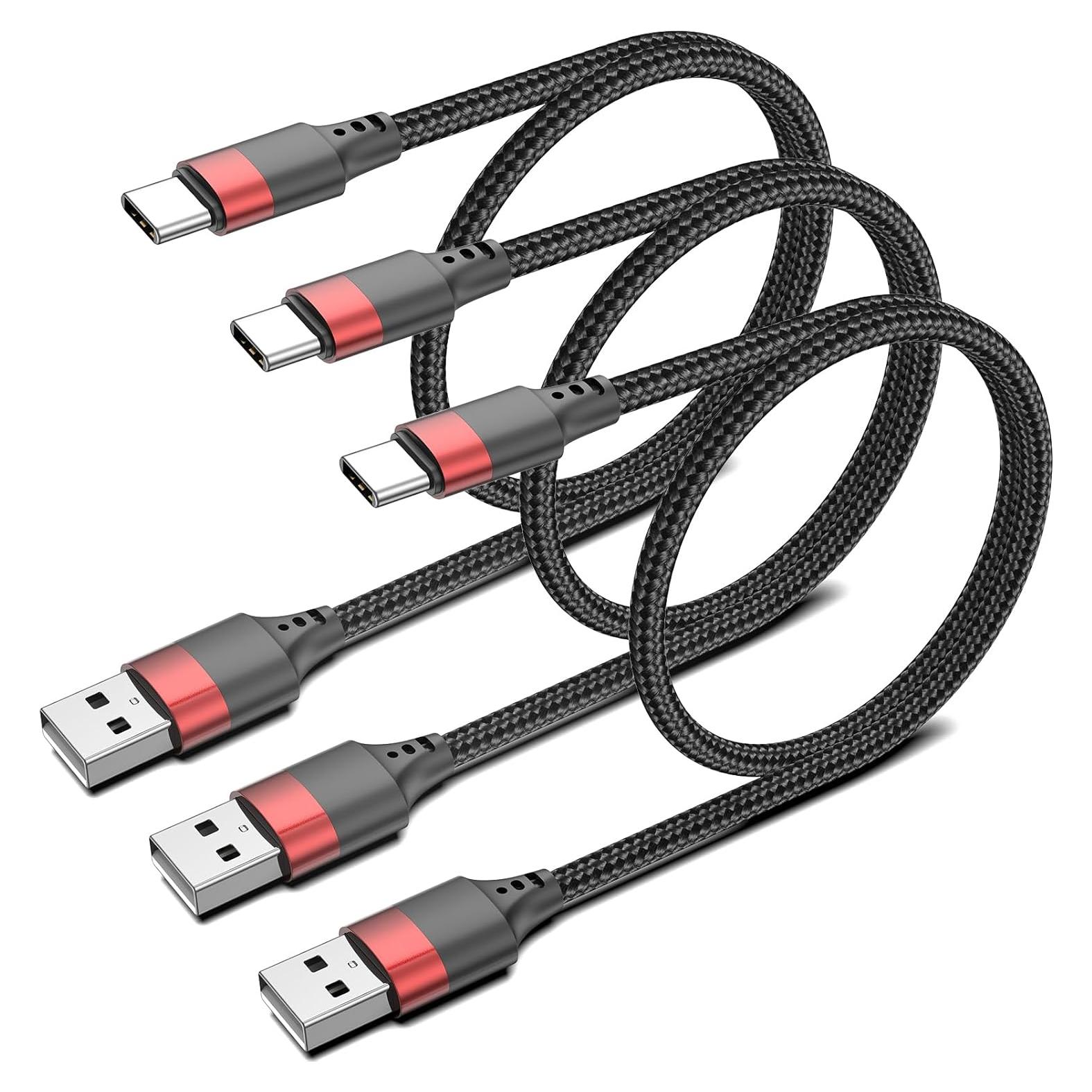 Cable USB C 50 cm Bkduice - Carga Rápida 3A, Paquete de 3