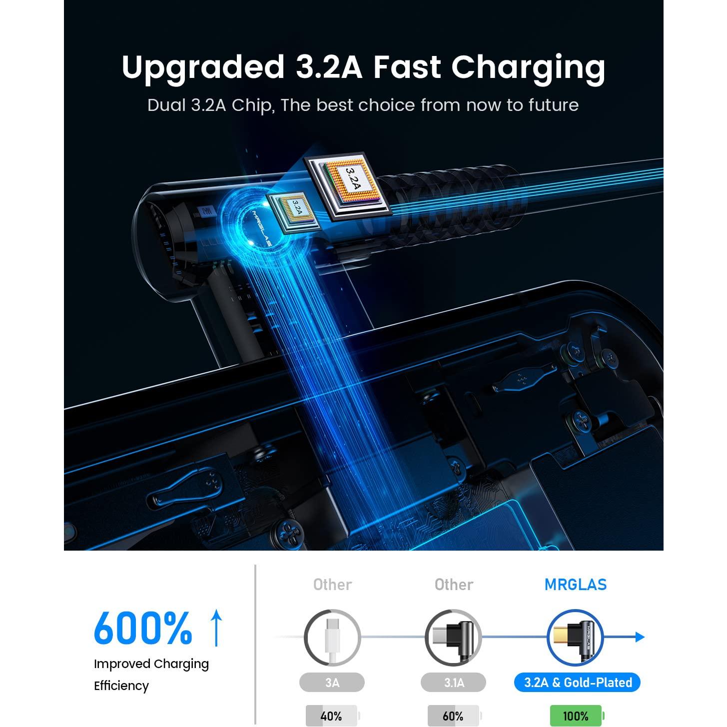 Cable USB C 3.2A MRGLAS 2m Pack de 2 Carga Rápida iPhone