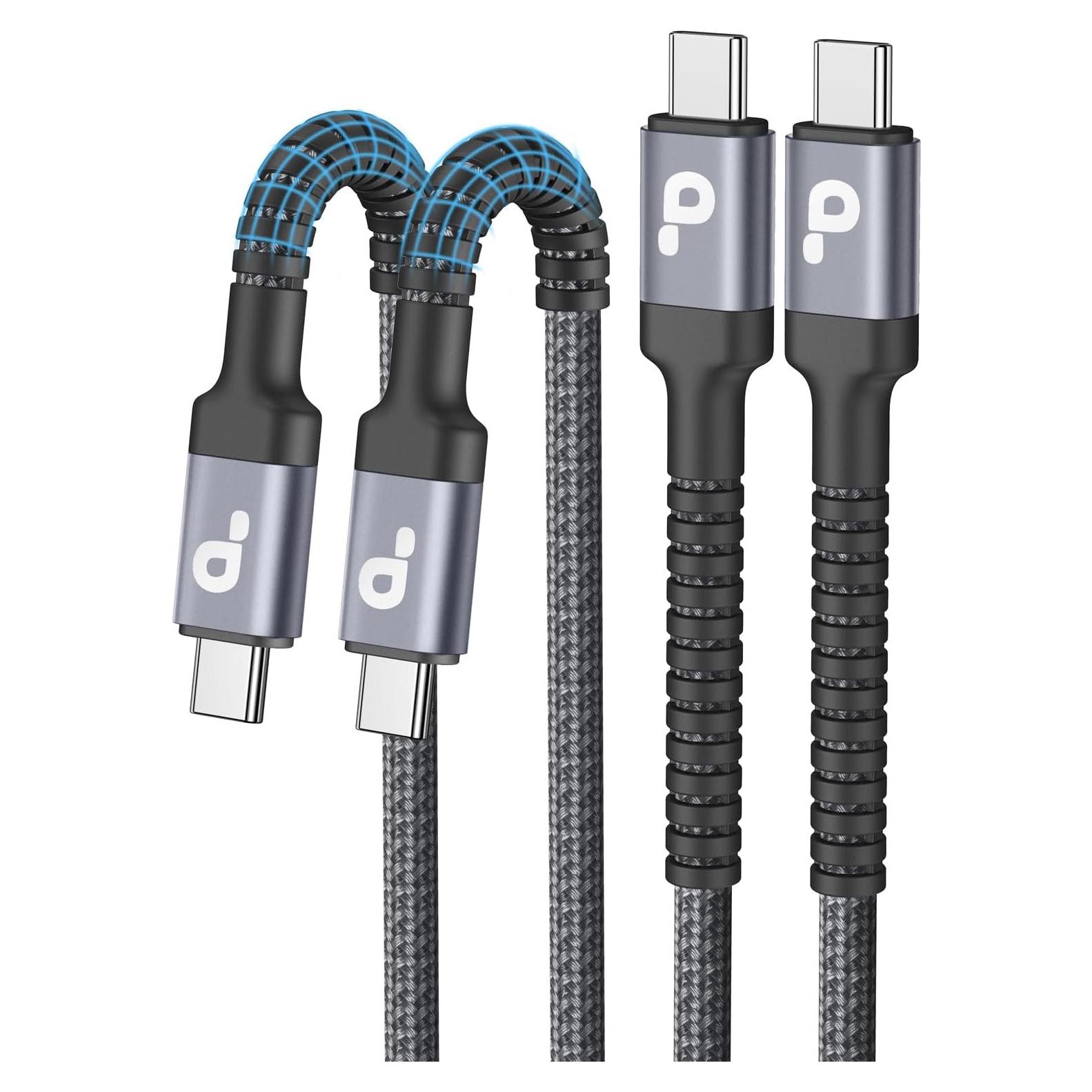 Cable USB C a USB C 10FT PRAKIE Carga Rápida 66W 2Pack