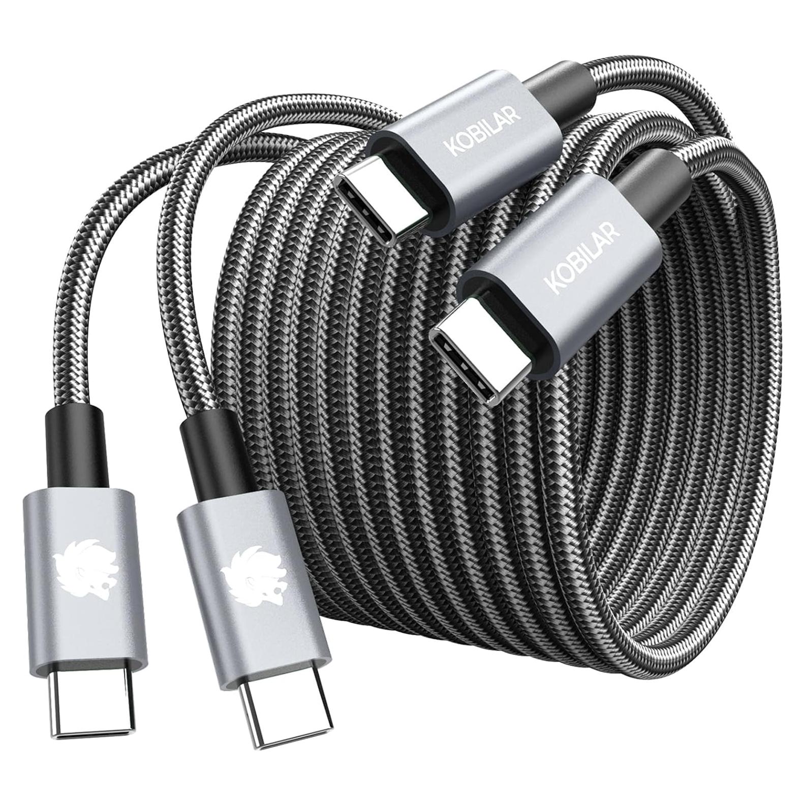 Cable USB C 240W Kobilar 2Pack 1.83m Carga Rápida