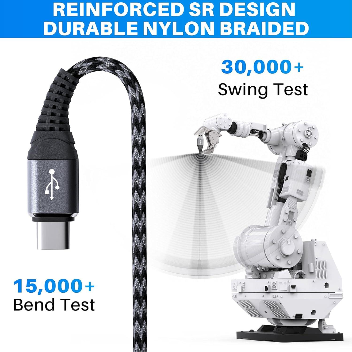 Cable USB C 1.83M Conable 2-Pack Carga Rápida 3A Nylon