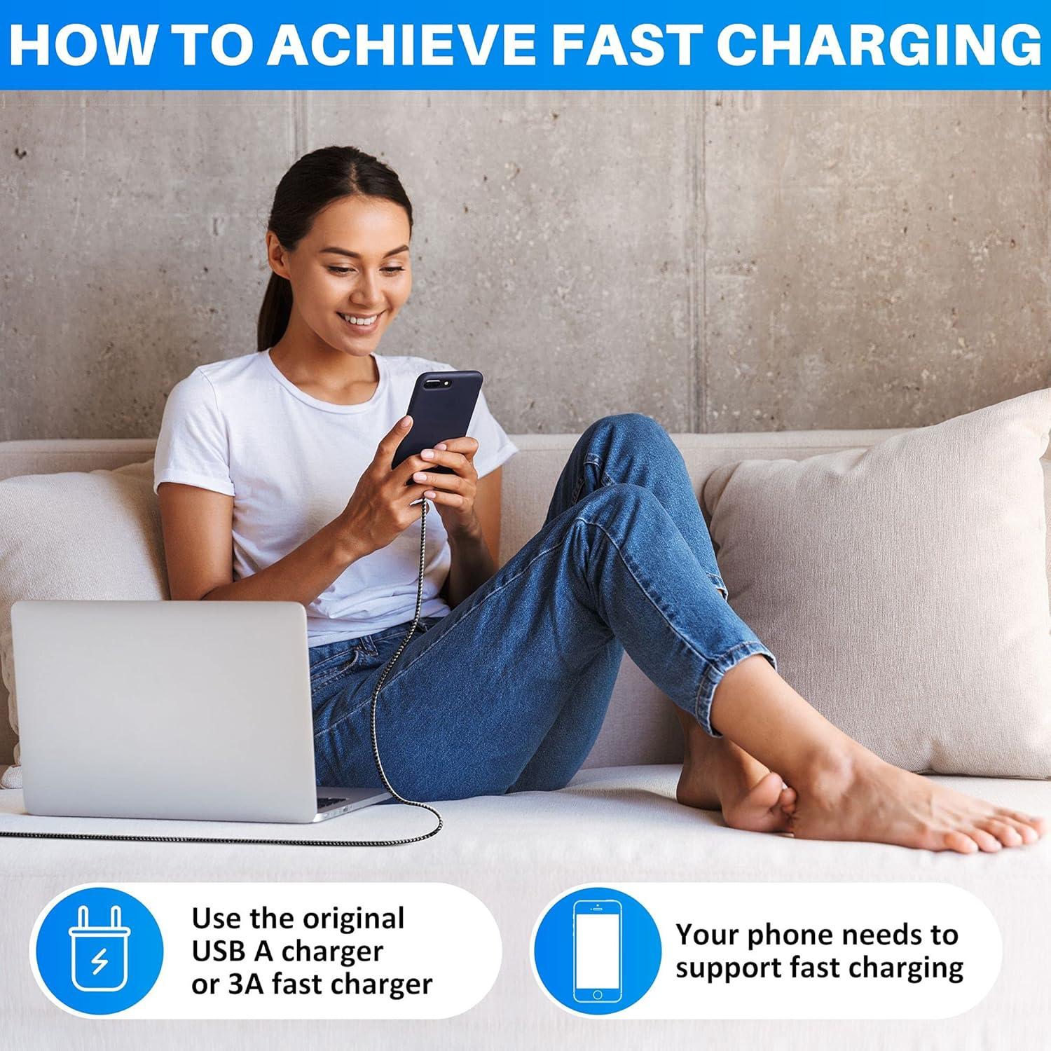 Cable USB C 1.83M Conable 2-Pack Carga Rápida 3A Nylon