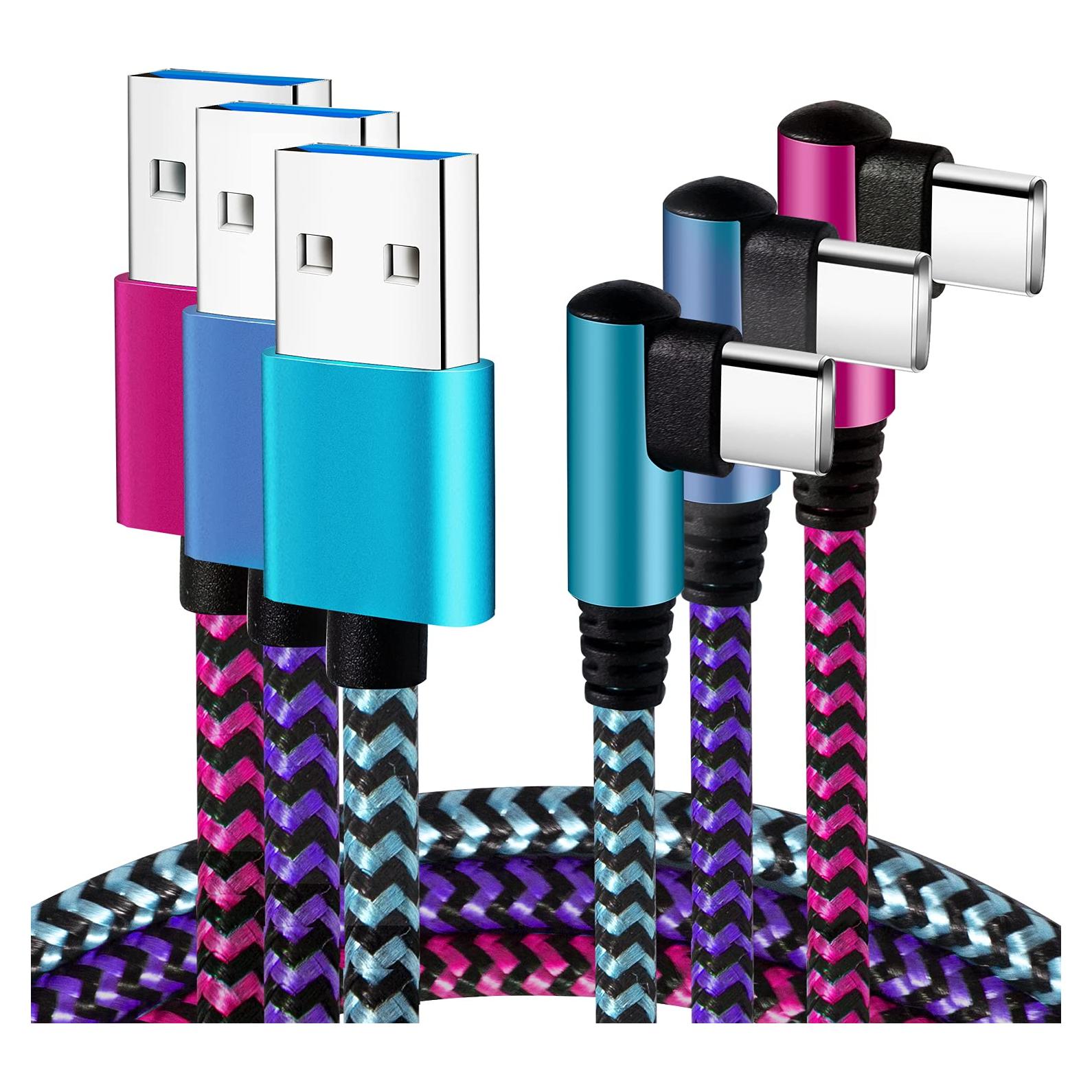 Cable USB Tipo C Teeind 2.1A Carga Rápida 1.83m Ángulo Derecho