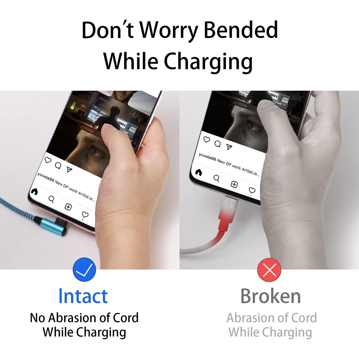 Cable USB Tipo C Teeind 2.1A Carga Rápida 1.83m Ángulo Derecho