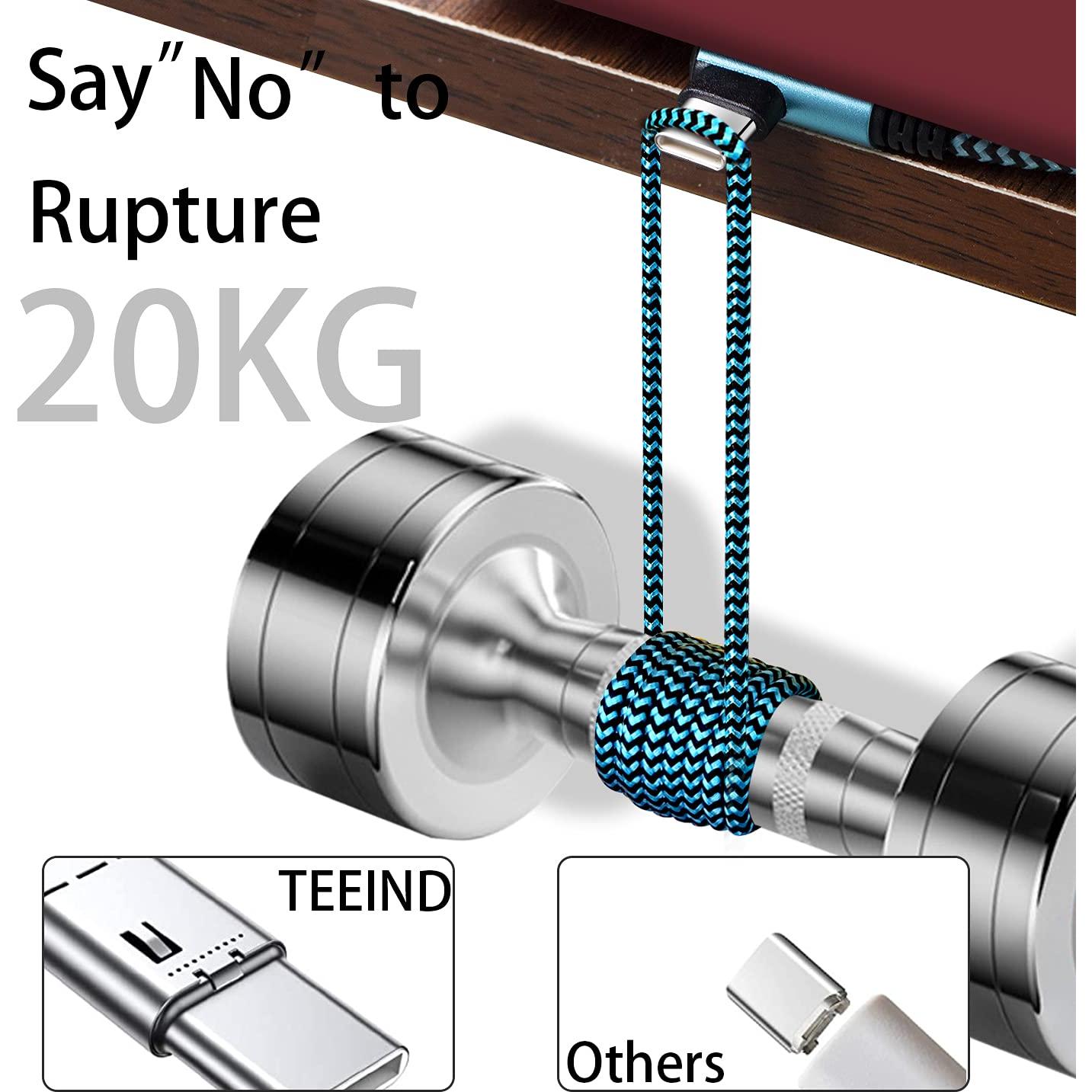 Cable USB Tipo C Teeind 2.1A Carga Rápida 1.83m Ángulo Derecho