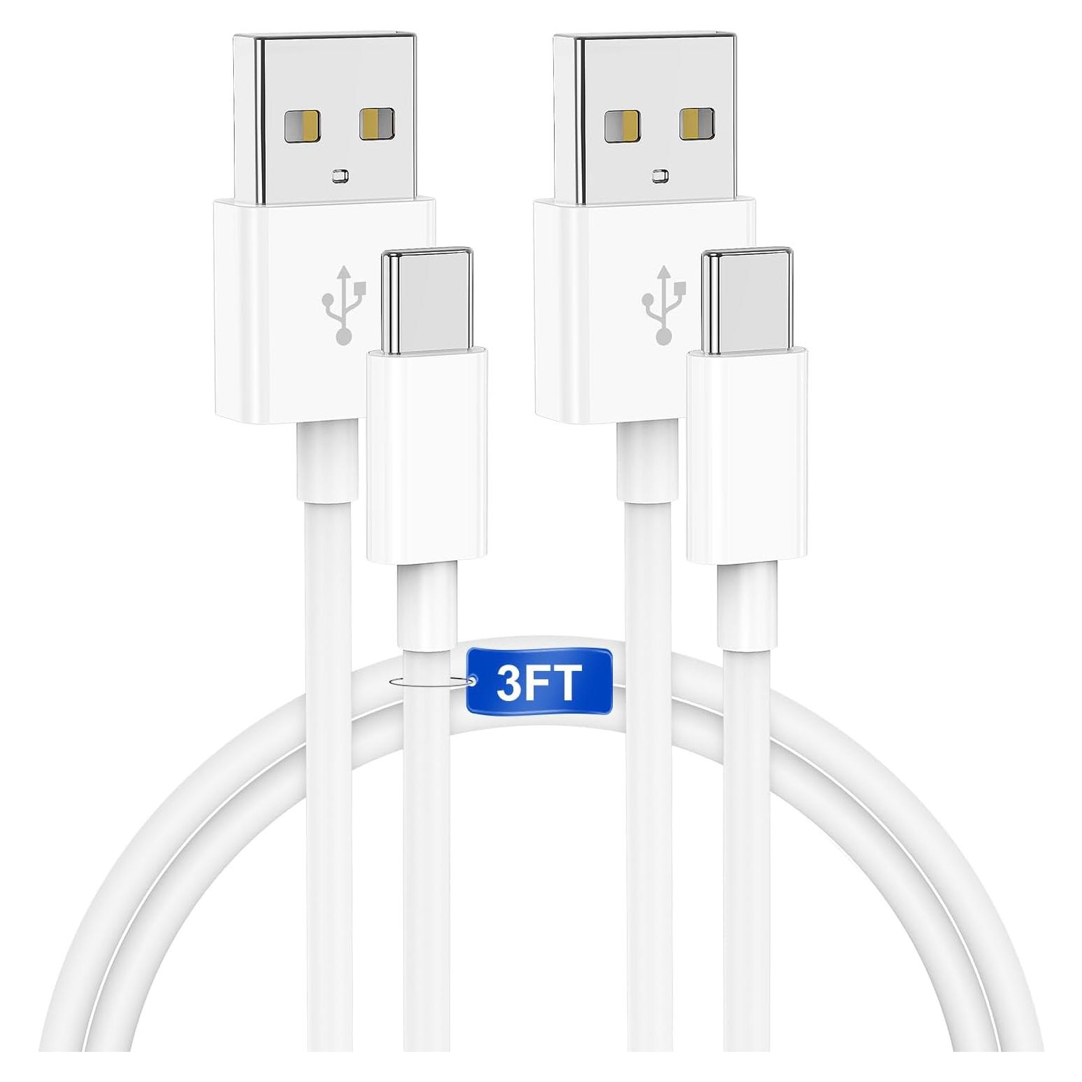 Cable de Carga Rápida USB A a USB C REUTIXUN 2Pack 0.91m