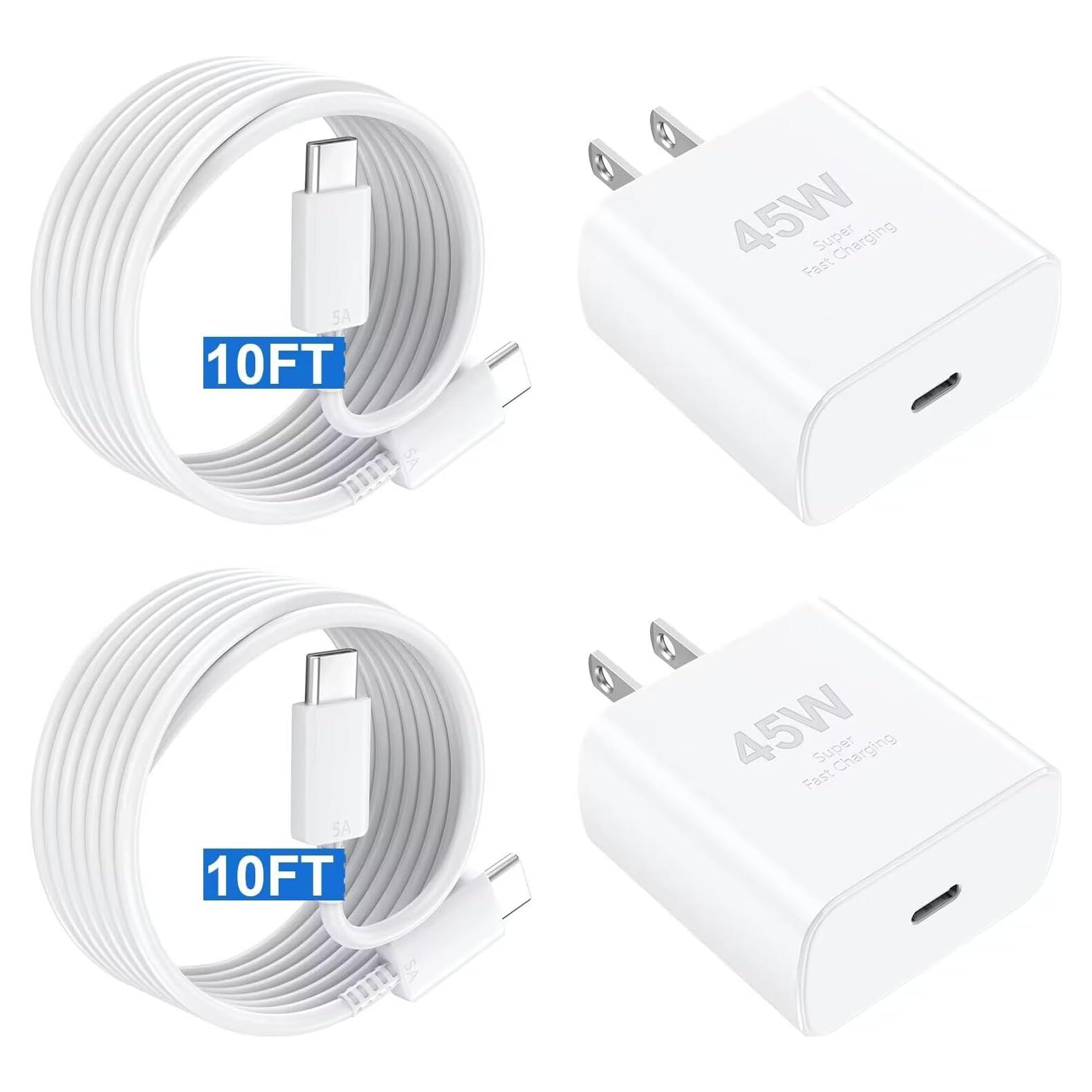 Cargador Rápido 45W para iPhone 16 Pro Max + Cable 10FT