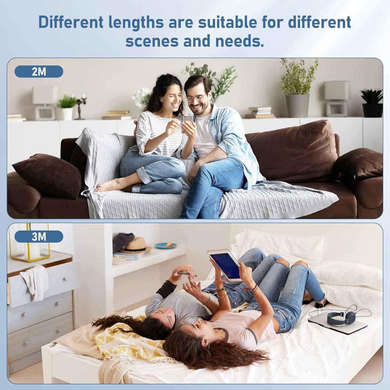 Cable USB C a USB C 60W Gyusity 2Pack 3.05m y 1.83m