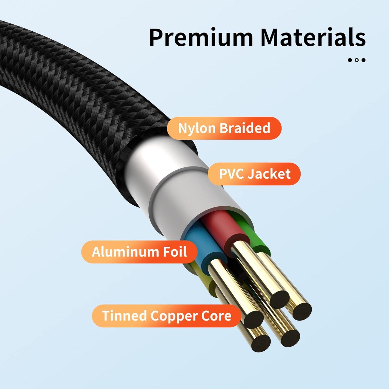 Cable USB C 3-Pack Hrbzo 0.91m y 1.83m Carga Rápida