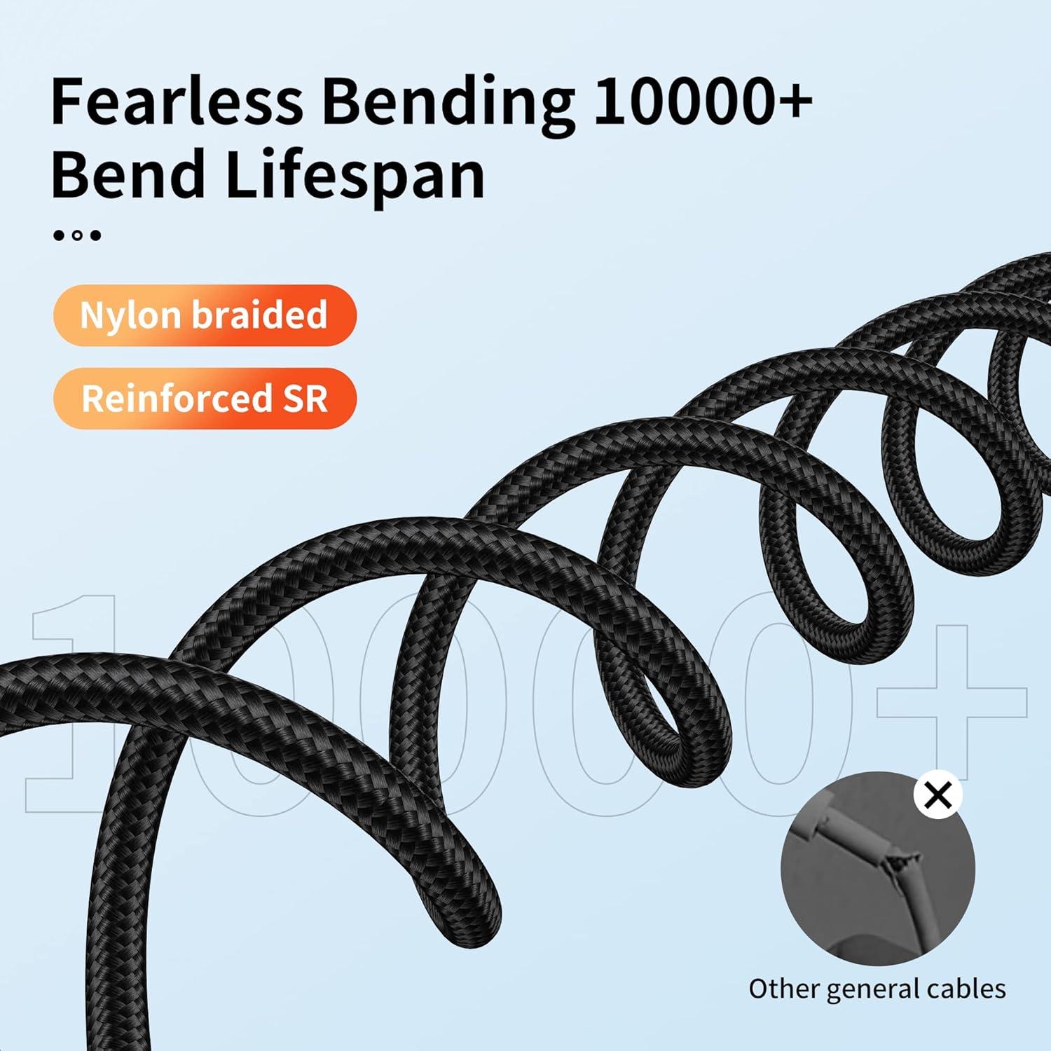 Cable USB C 3-Pack Hrbzo 0.91m y 1.83m Carga Rápida