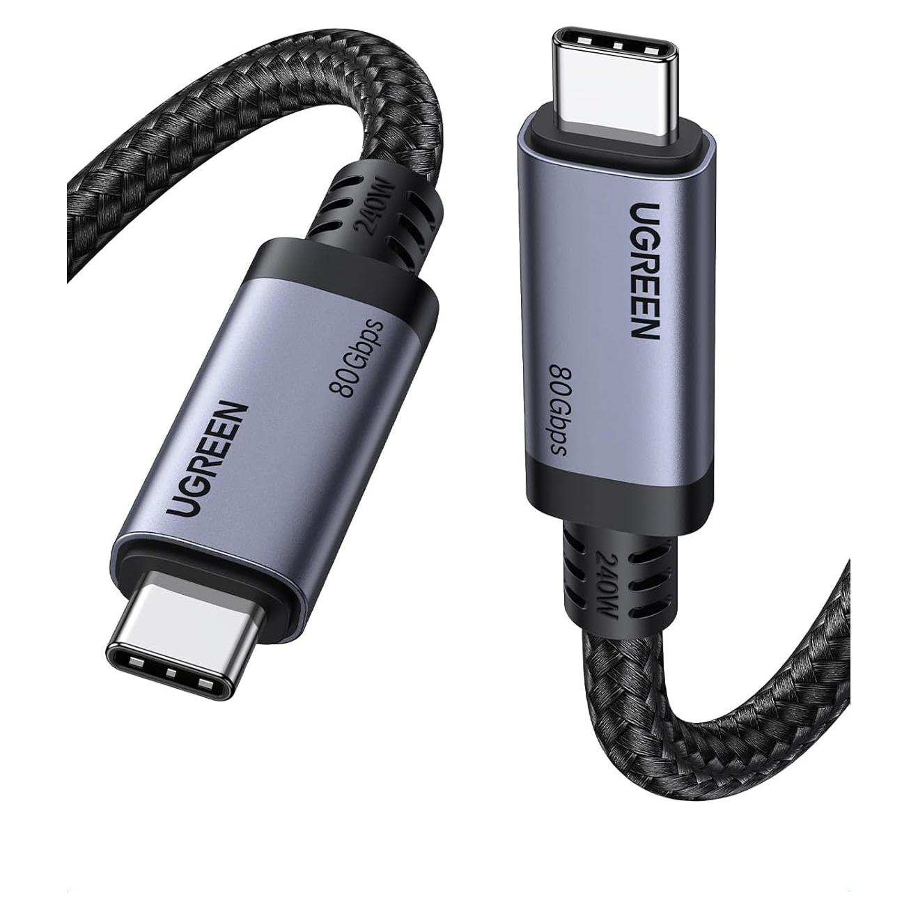 Cable USB C UGREEN 240W 1m PD 3.1 80Gbps 16K Doble 8K