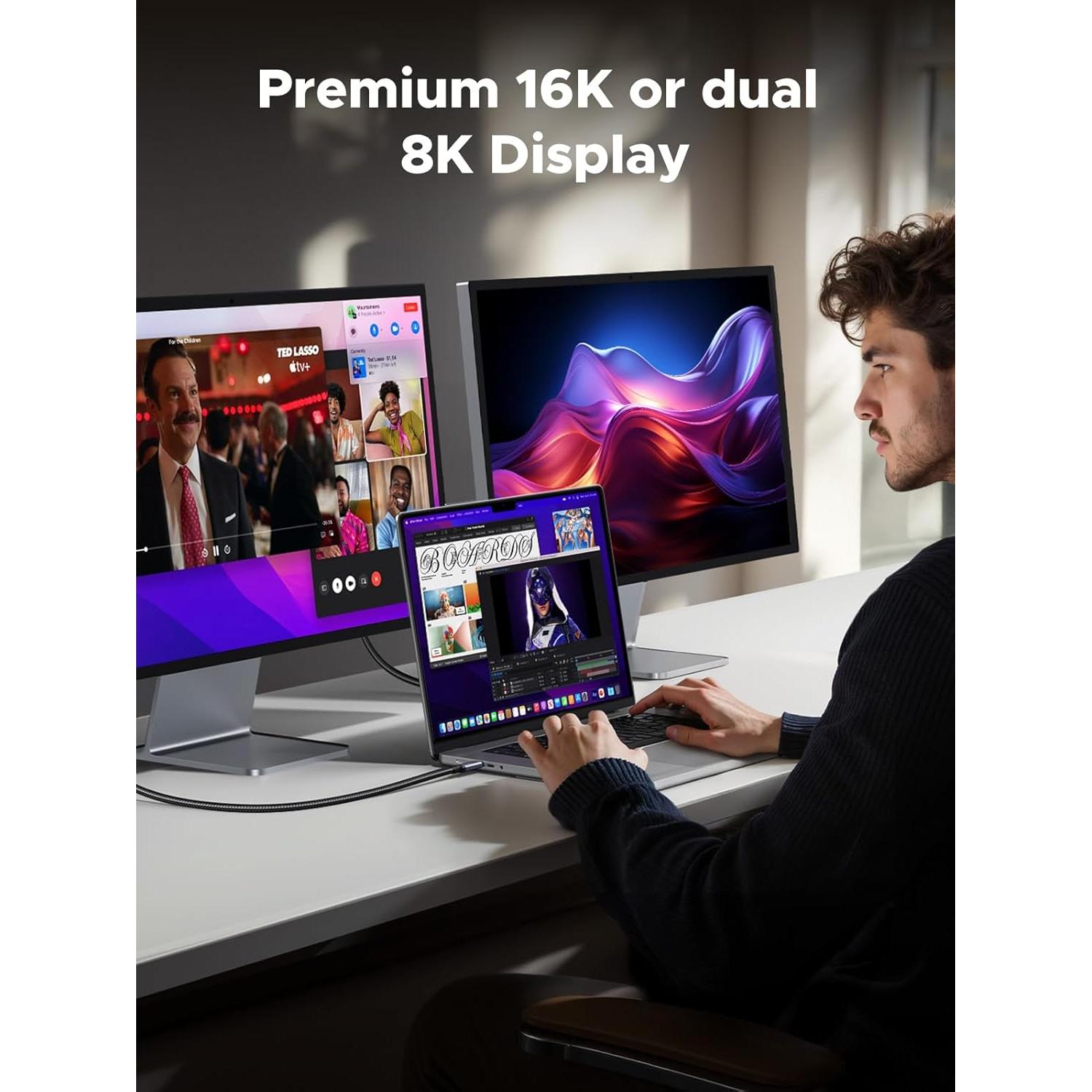 Cable USB C UGREEN 240W 1m PD 3.1 80Gbps 16K Doble 8K