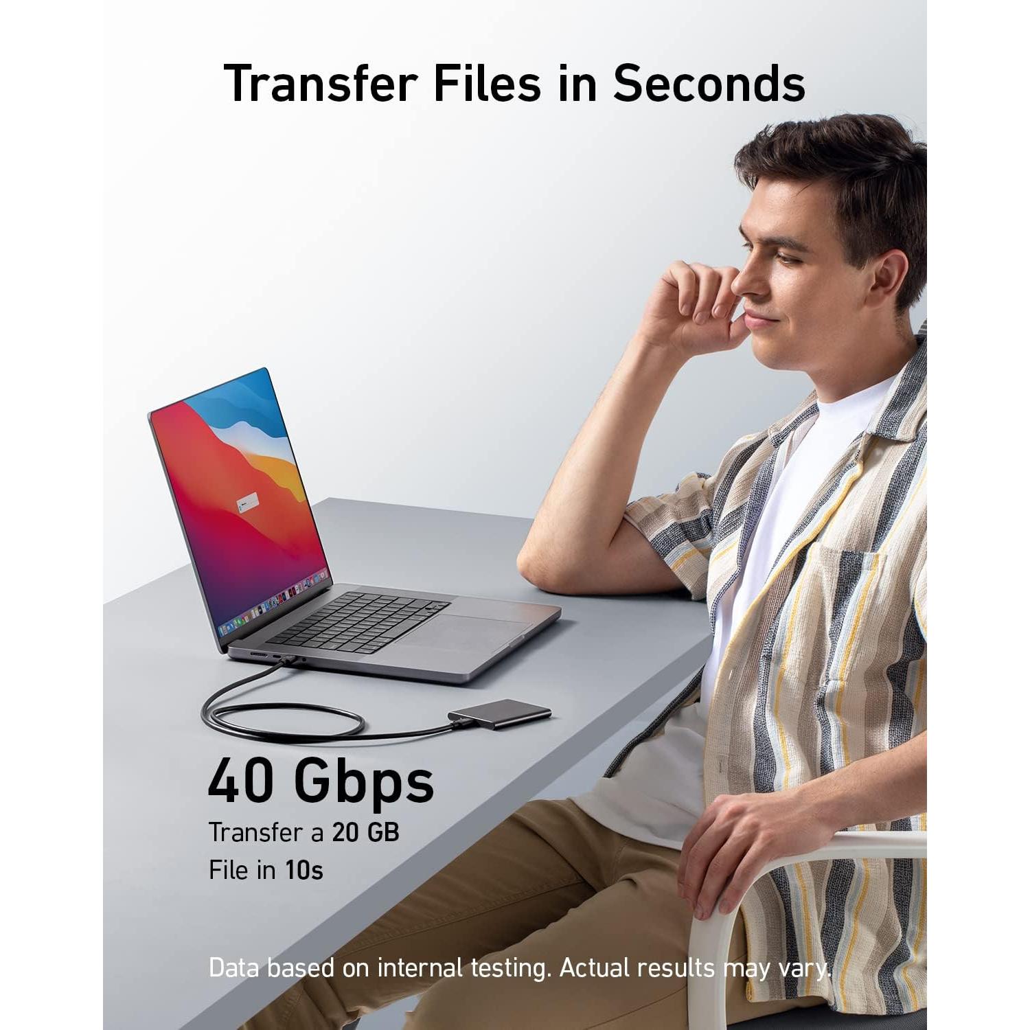 Cable USB C Anker 515 1m 240W 40Gbps Pantalla 8K