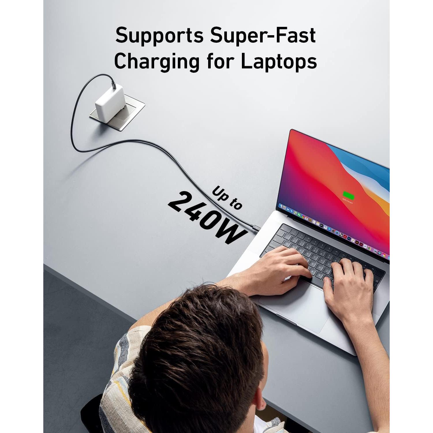 Cable USB C Anker 515 1m 240W 40Gbps Pantalla 8K